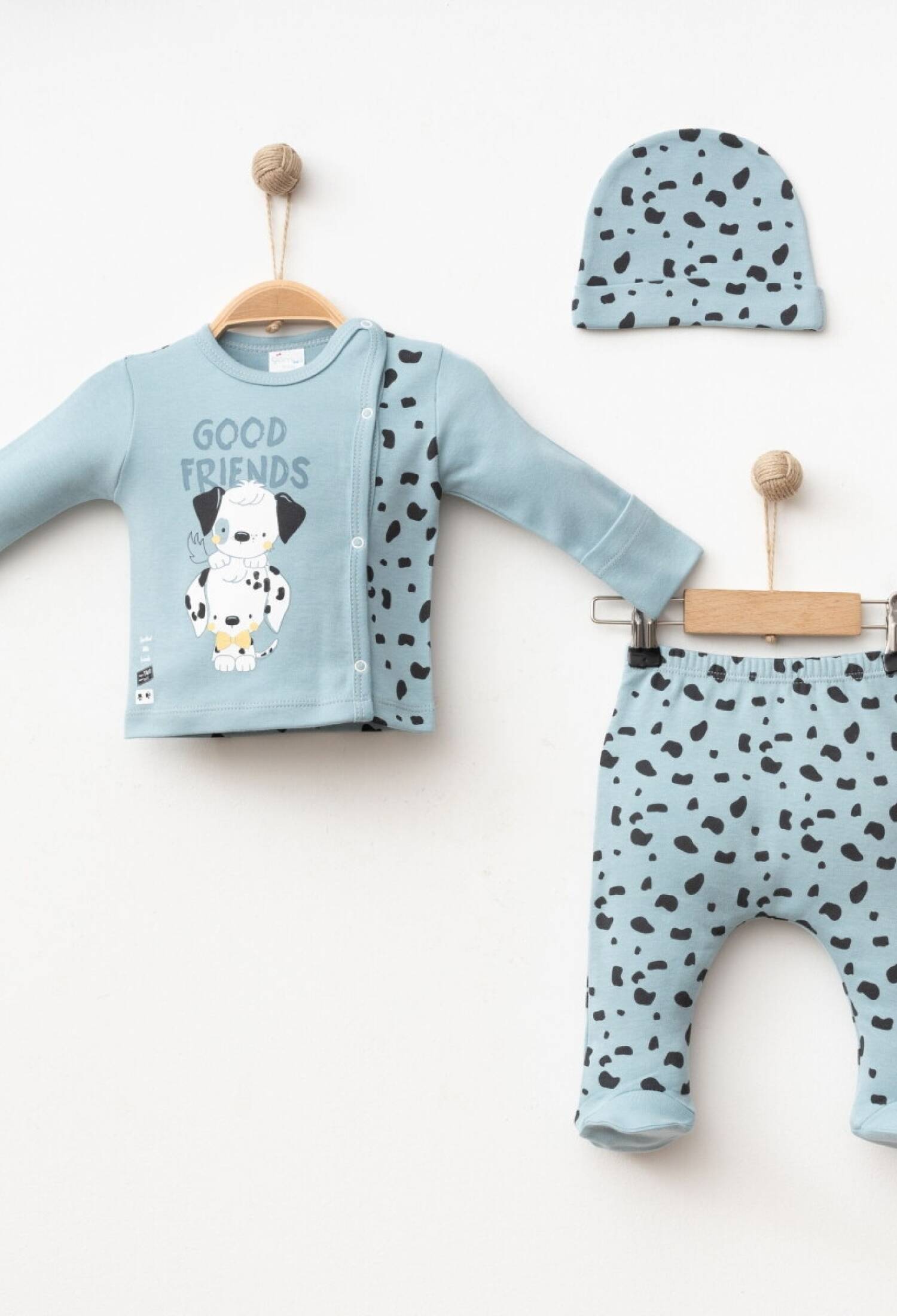 Baby Boy 3-Piece Newborn Set 0-3M Silver Baby 2043-005005
