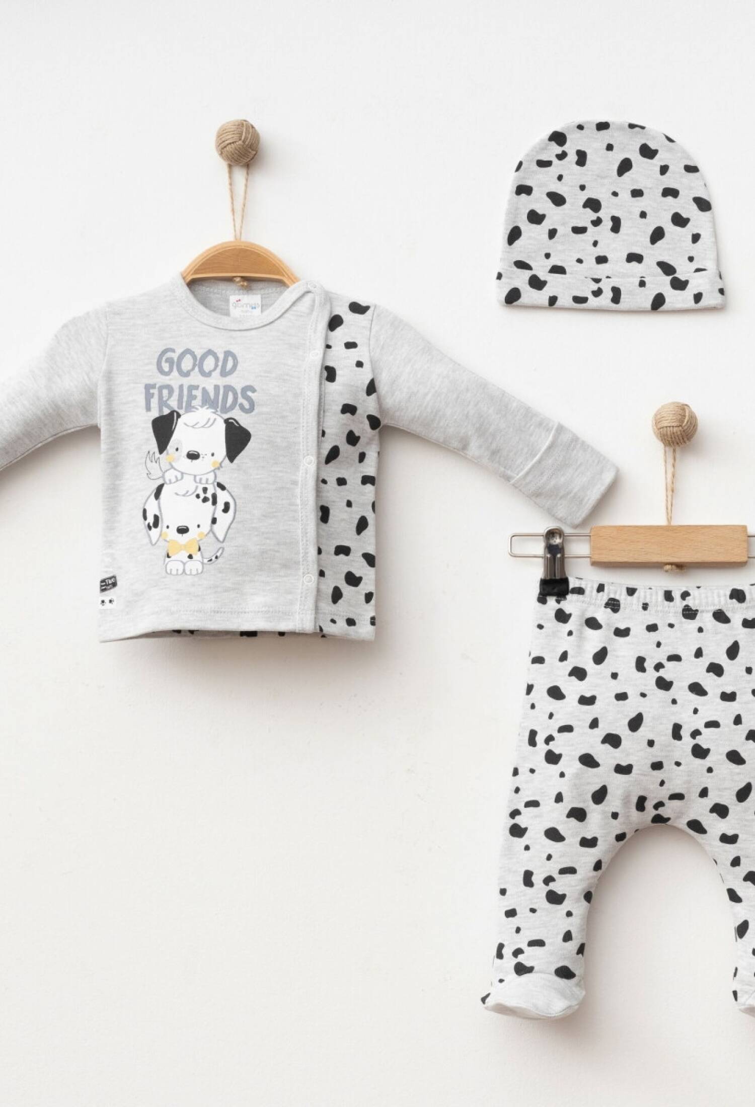 Baby Boy 3-Piece Newborn Set 0-3M Silver Baby 2043-005005