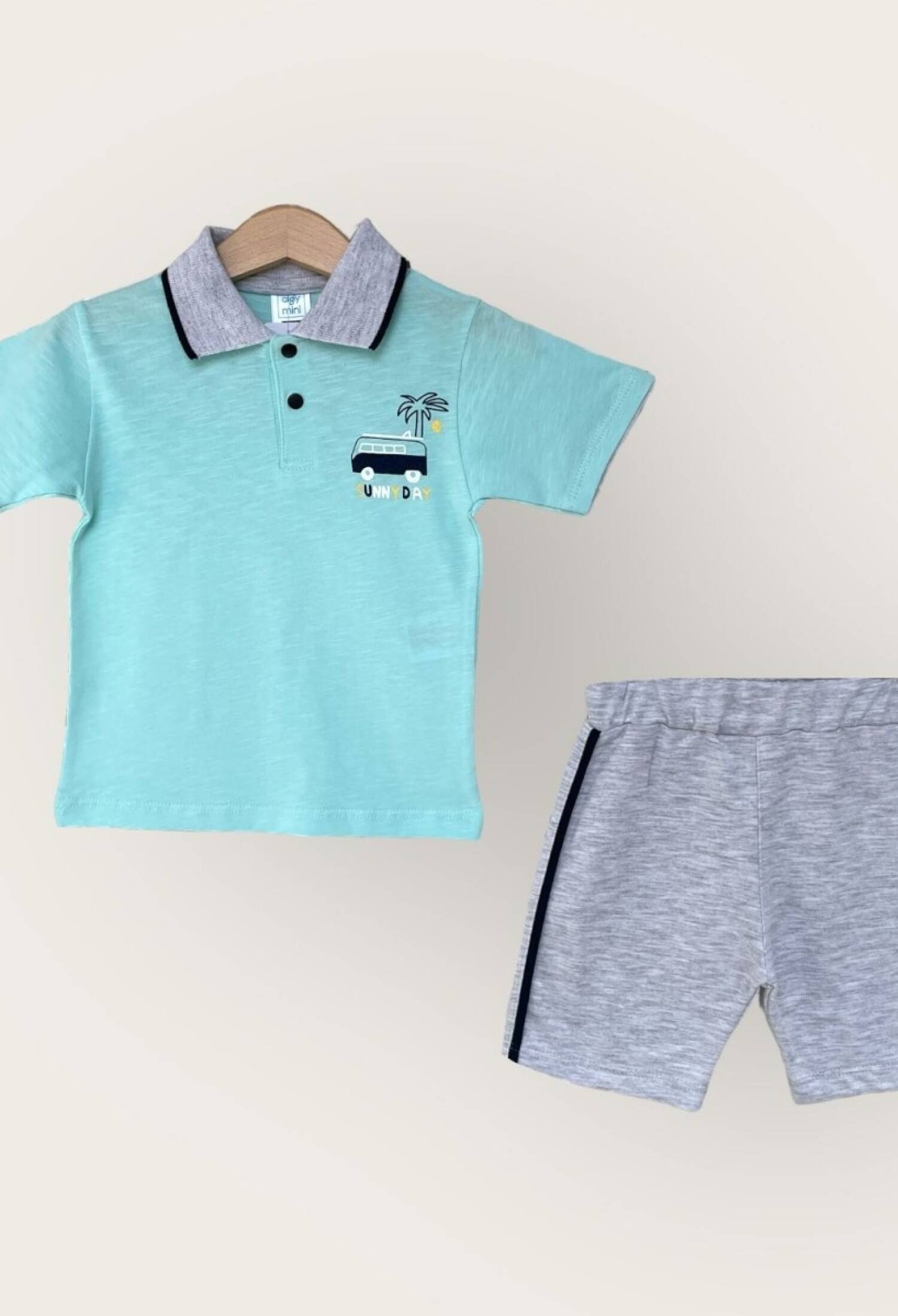 Boys' Two-Piece Polo Shirt and Shorts Set (1-4 Years) Algiy Mini 2047-3561TK