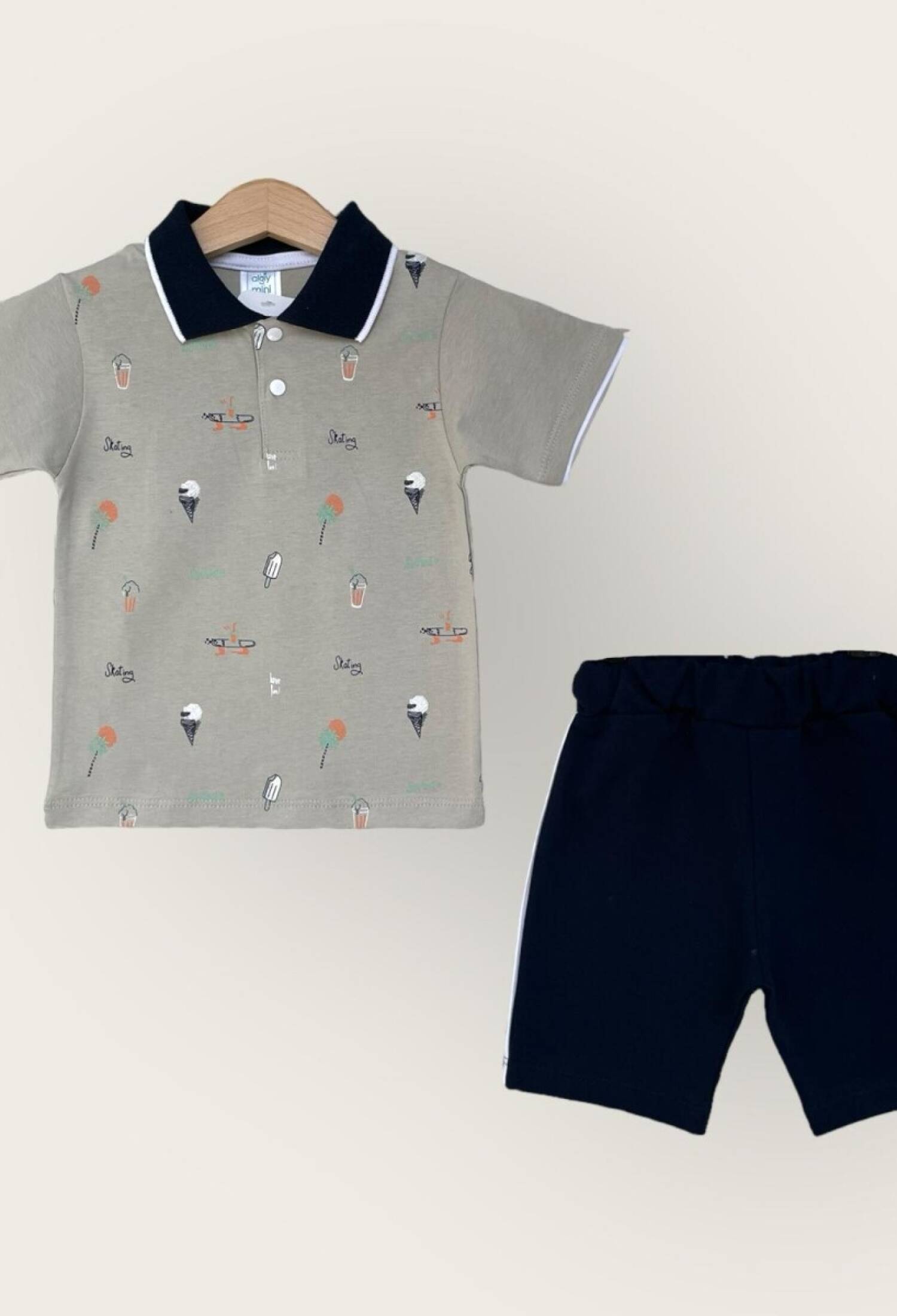 Boys' Two-Piece Polo Shirt and Shorts Set (1-4 Years) Algiy Mini 2047-3560TK