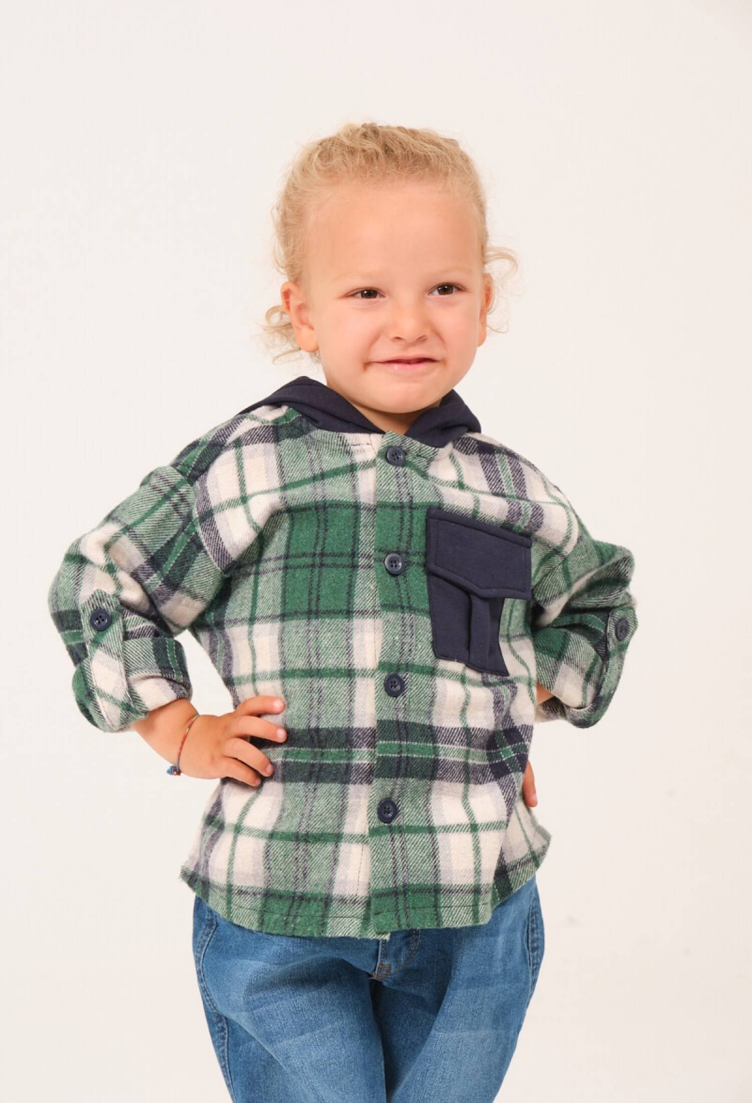 Boys' Hooded Lumberjack Shirt 1-12 Years Zeyland 1070-252Z3EKS22
