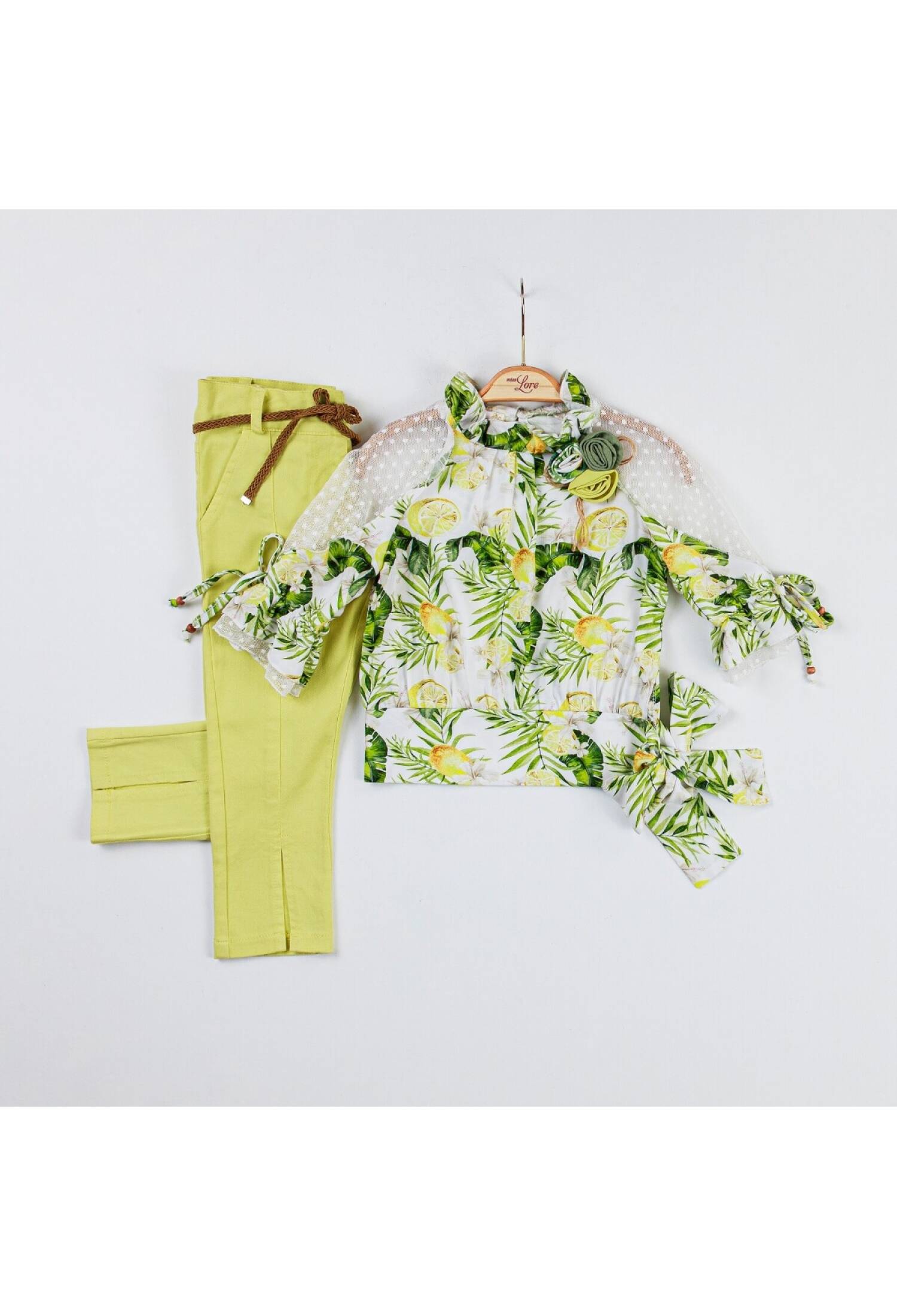 Girls' Two-Piece Blouse and Pants Set (2-6 Years) Miss Lore 1055-5130