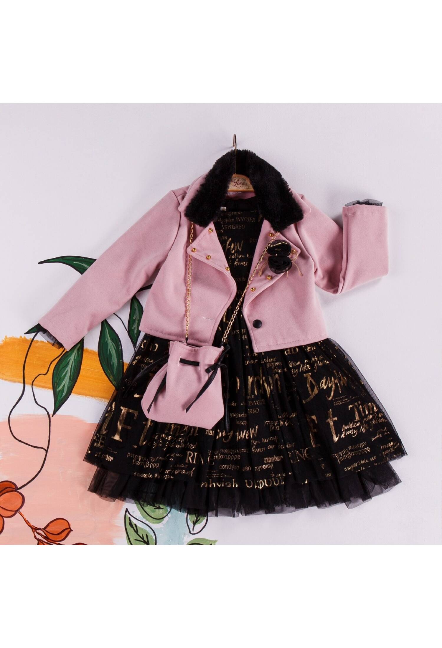 Girls' Two-Piece Jacket and Dress Set with Bag, Ages 2-6, Miss Lore 1055-5216