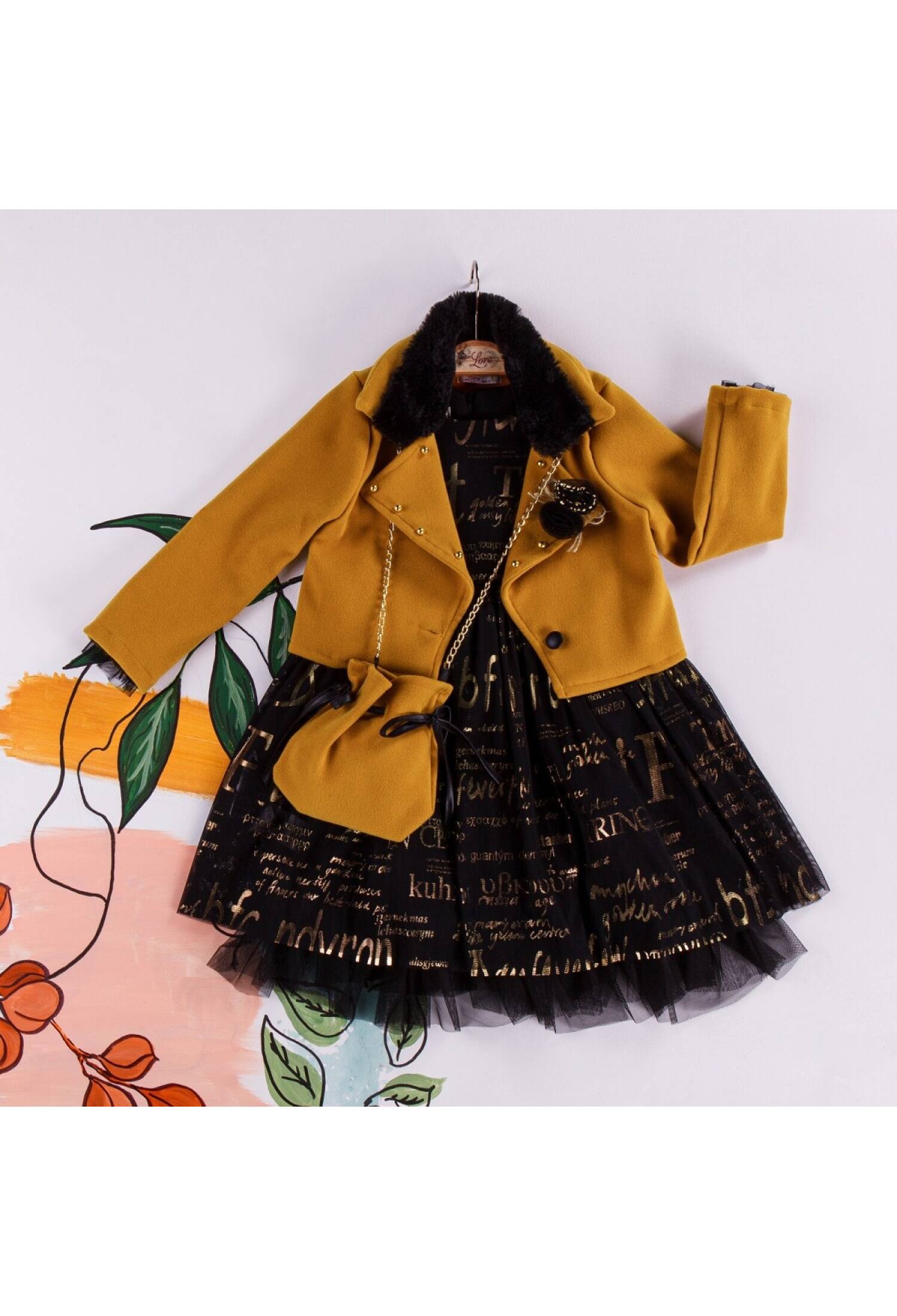 Girls' Two-Piece Jacket and Dress Set with Bag, Ages 2-6, Miss Lore 1055-5216
