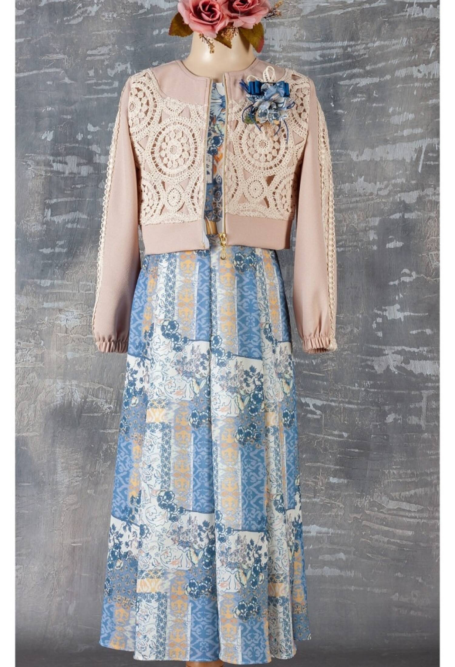 Girls' Two-Piece Dress and Bolero Set, Ages 9-12, Tivido 1042-2381