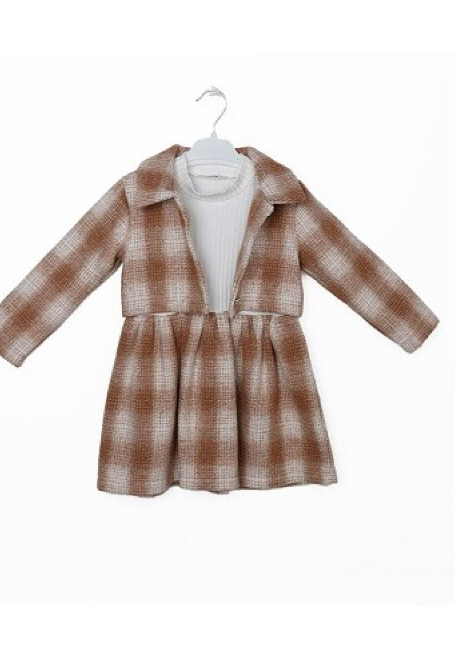 Girls Plaid Dress and Jacket Set
