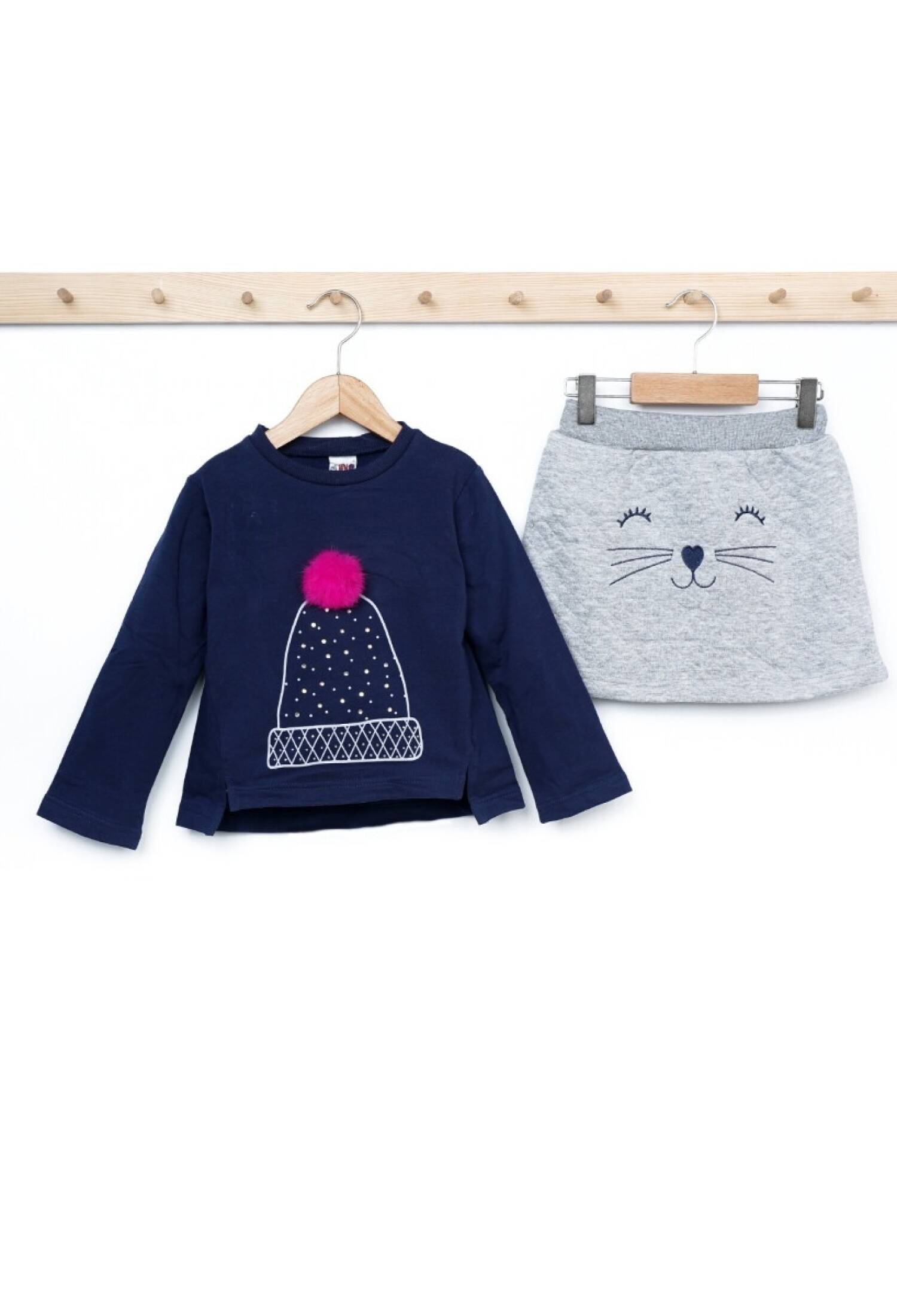 Girls' Two-Piece Sweatshirt and Skirt Set (3-6 Years) Elnino 1025-18615