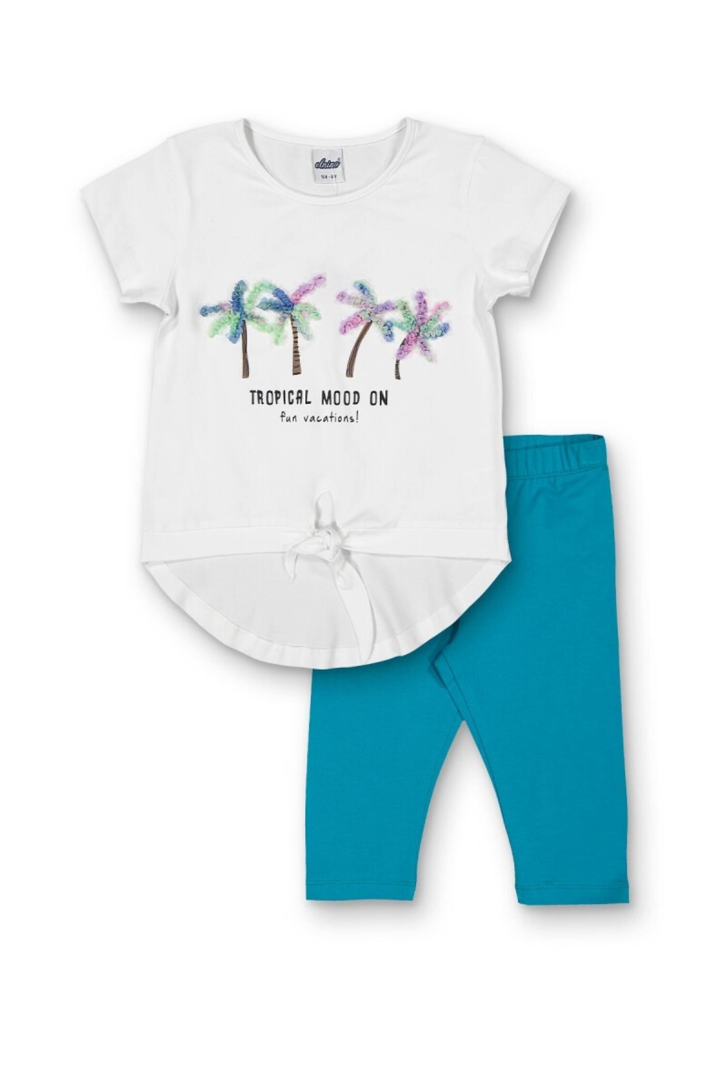 Girls' Two-Piece Leggings and T-Shirt Set 8-14Y Elnino 1025-22256