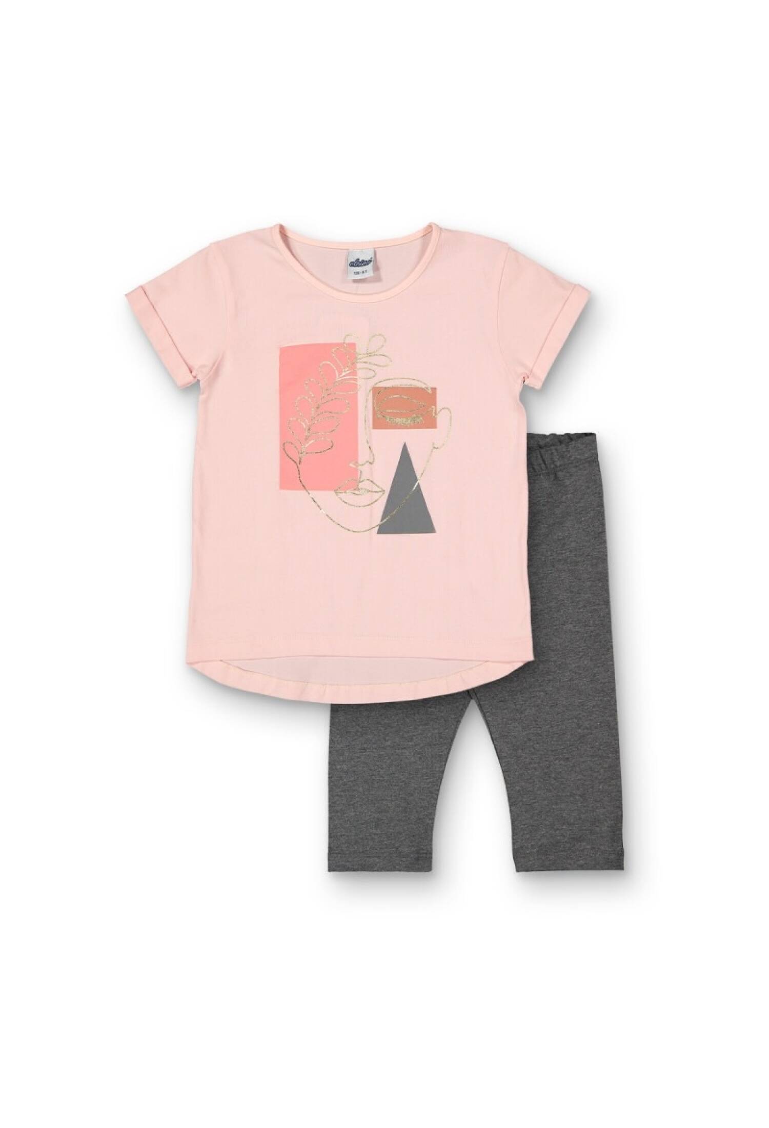 Girls' Two-Piece Leggings and T-Shirt Set 8-14Y Elnino 1025-22257