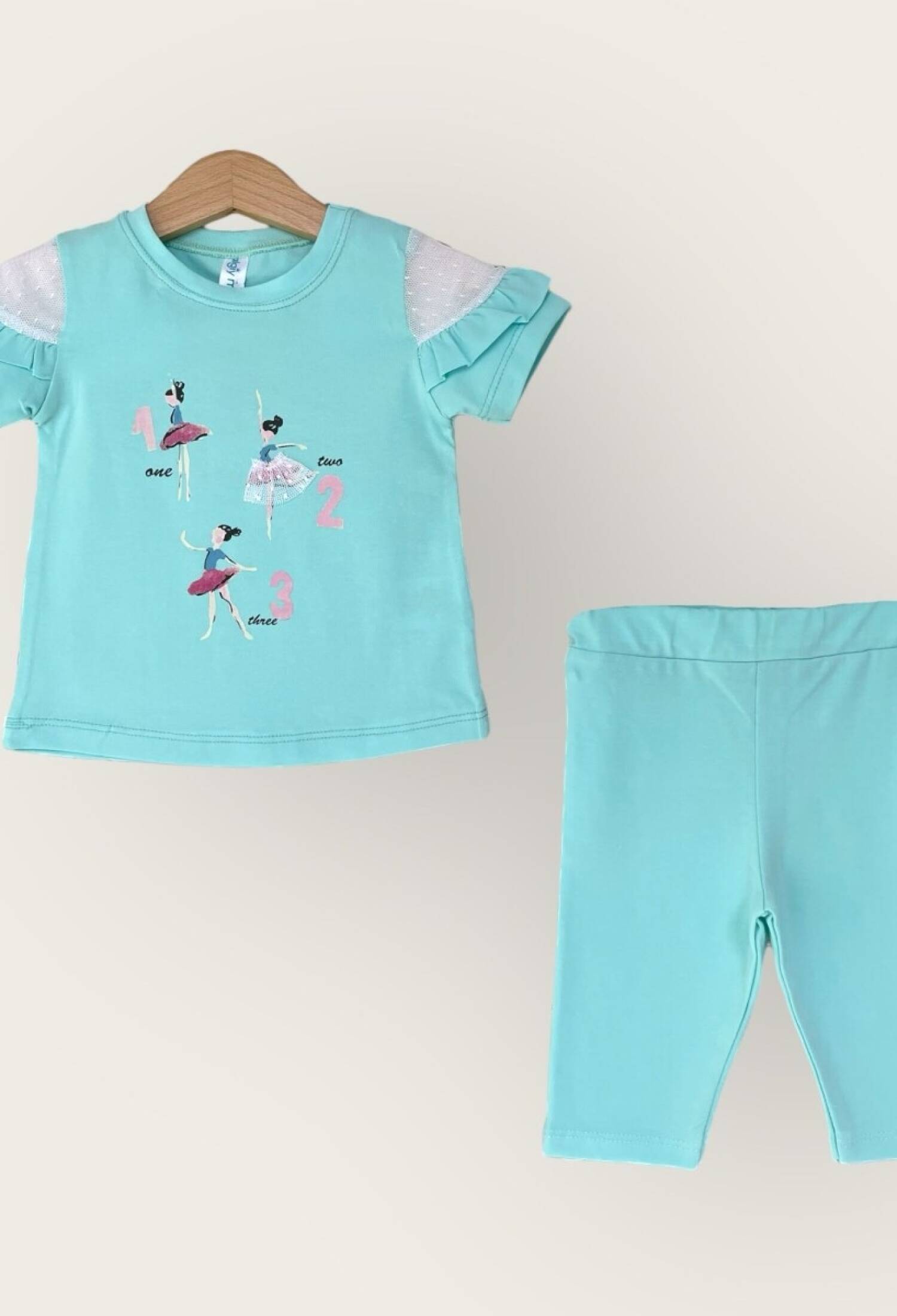 Girls' Two-Piece T-Shirt and Capri Set (Ages 1-4) Algiy Mini 2047-3310TK