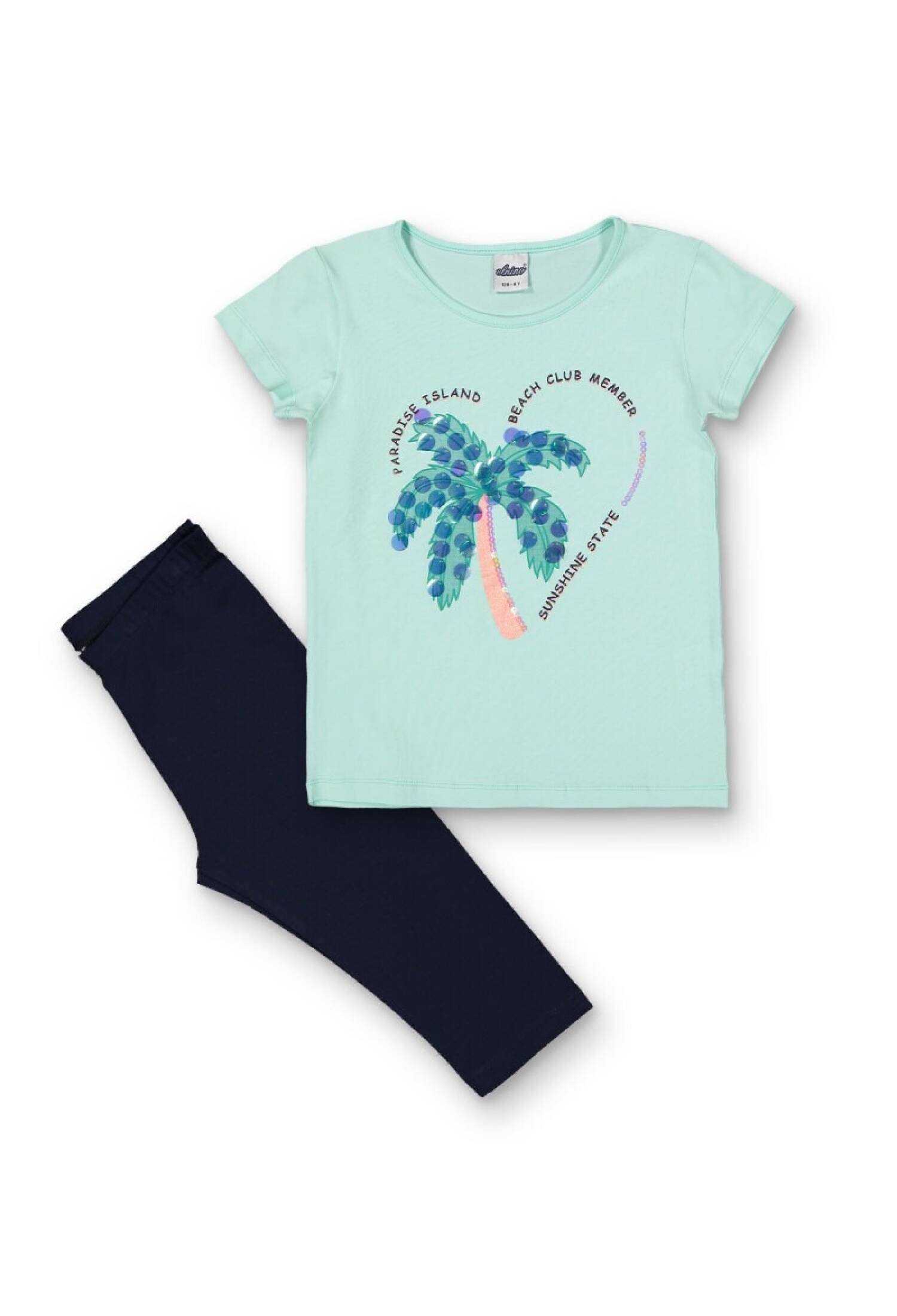 Girls' Two-Piece T-Shirt and Leggings Set 8-14Y Elnino 1025-22254