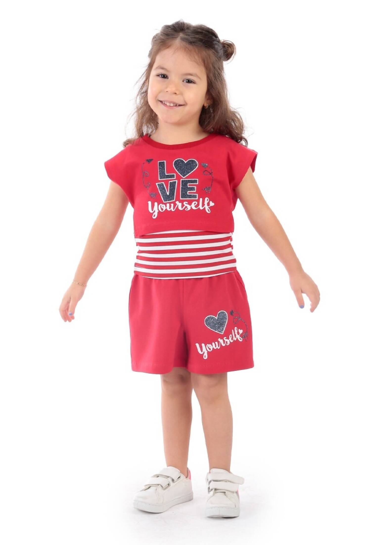 Girls' 3-Piece T-shirt and Shorts Set (3-6 Years) Elnino 1025-22212