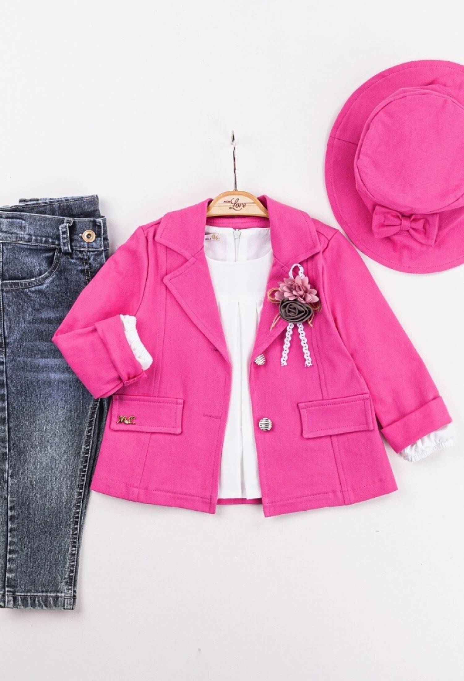 Girls' 4-Piece Set (Jacket, Bodysuit, Hat, and Pants) 2-6 Years Miss Lore 1055-5608