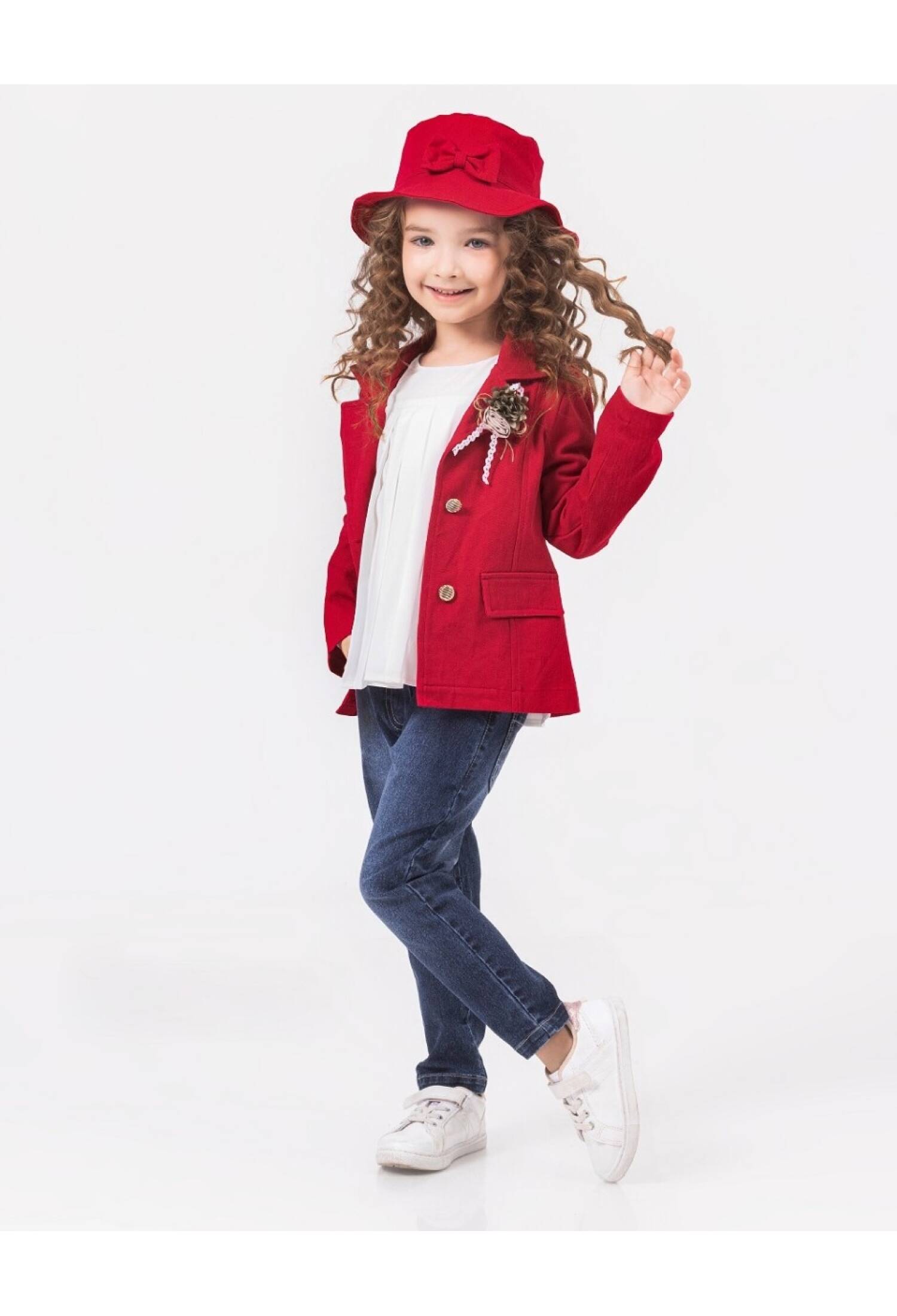 Girls' 4-Piece Set (Jacket, Bodysuit, Hat, and Pants) 2-6 Years Miss Lore 1055-5608
