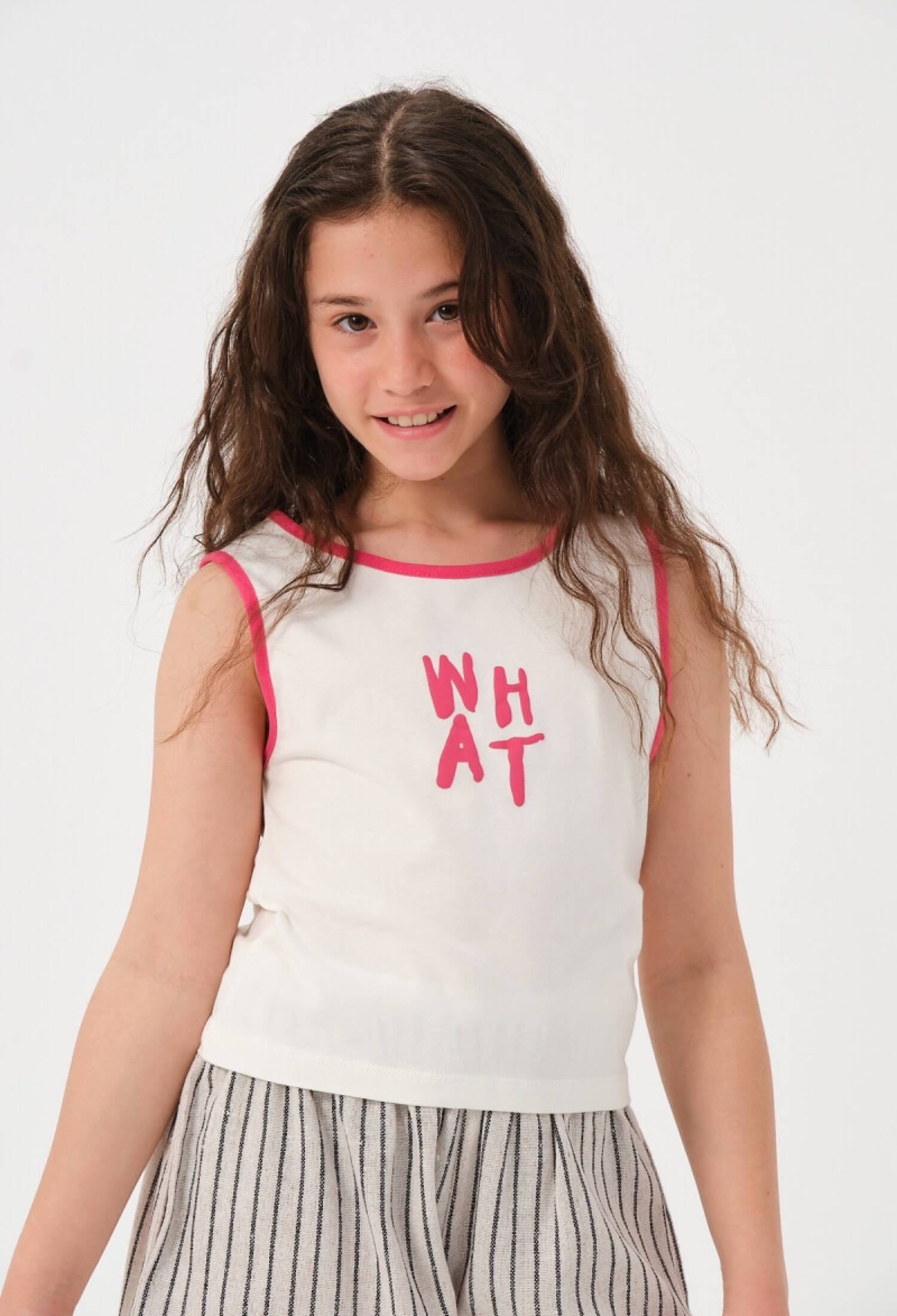 Girl's Printed Sleeveless T-shirt 8-15Y Jazziee 2051-241Z4ALS51