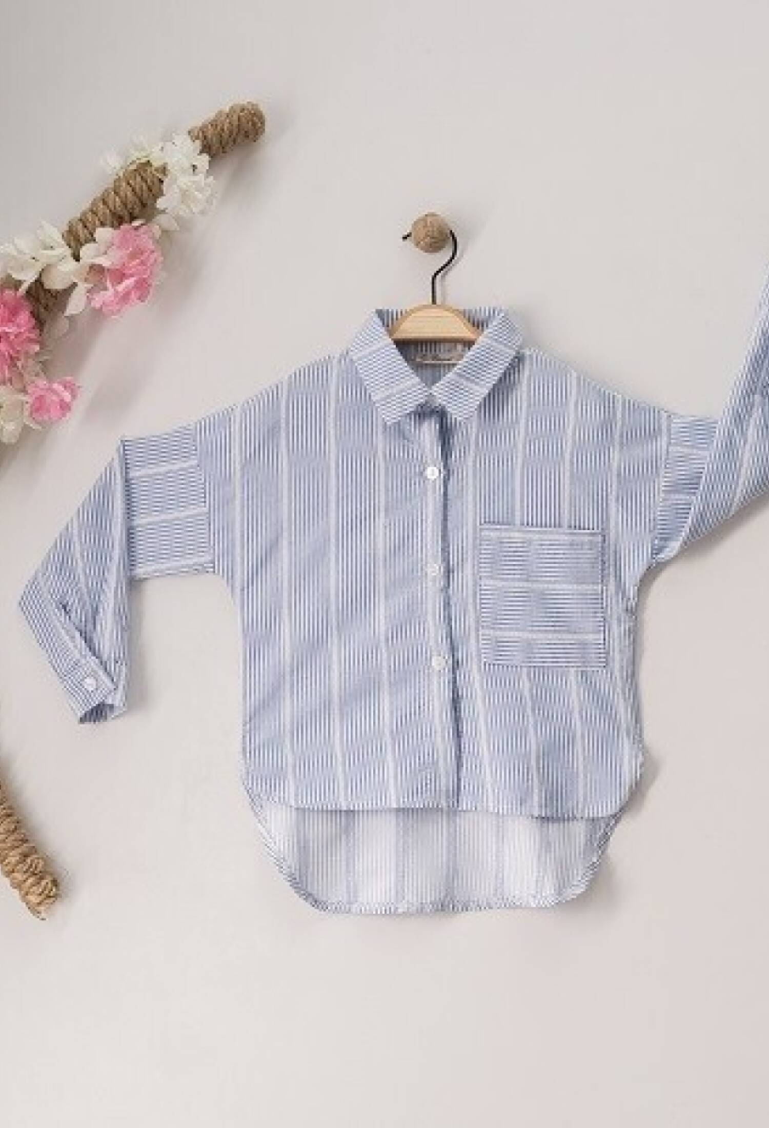 Wholesale Girls Striped Shirt 7-10Y