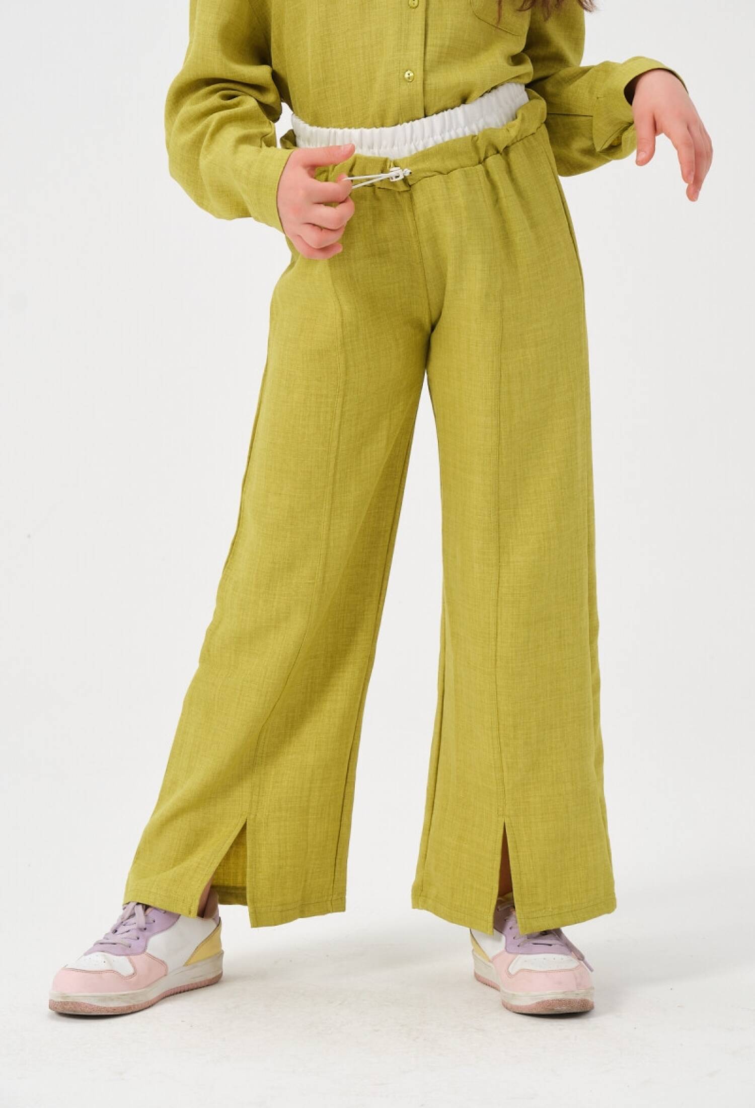 Girls' Wide-Leg Trousers with Belt Trim, Ages 8-15 Years Jazziee 2051-241Z4ALR01