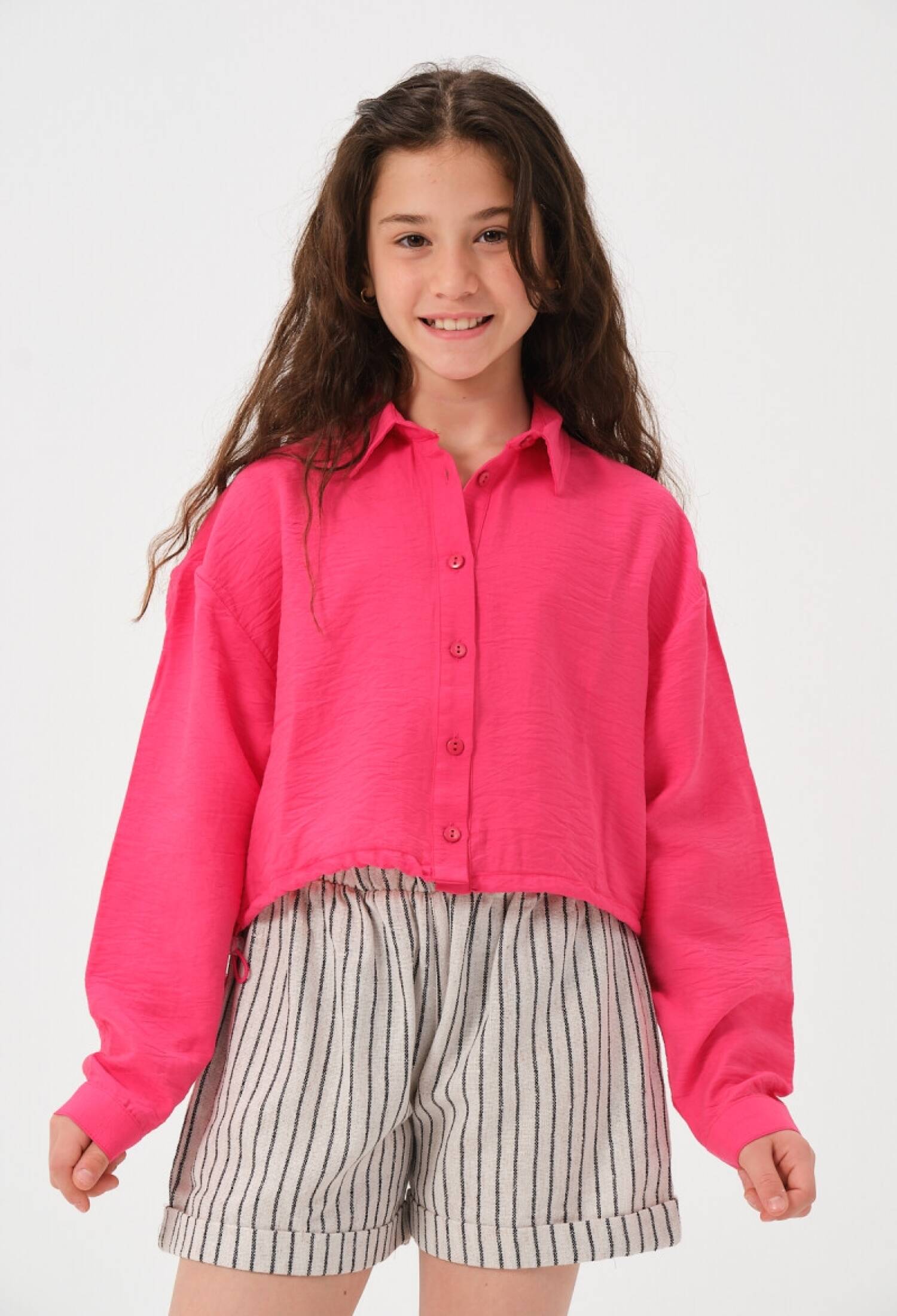 Girls' Long-Sleeve Crop Shirt 8-15M Jazziee 2051-241Z4ALY81