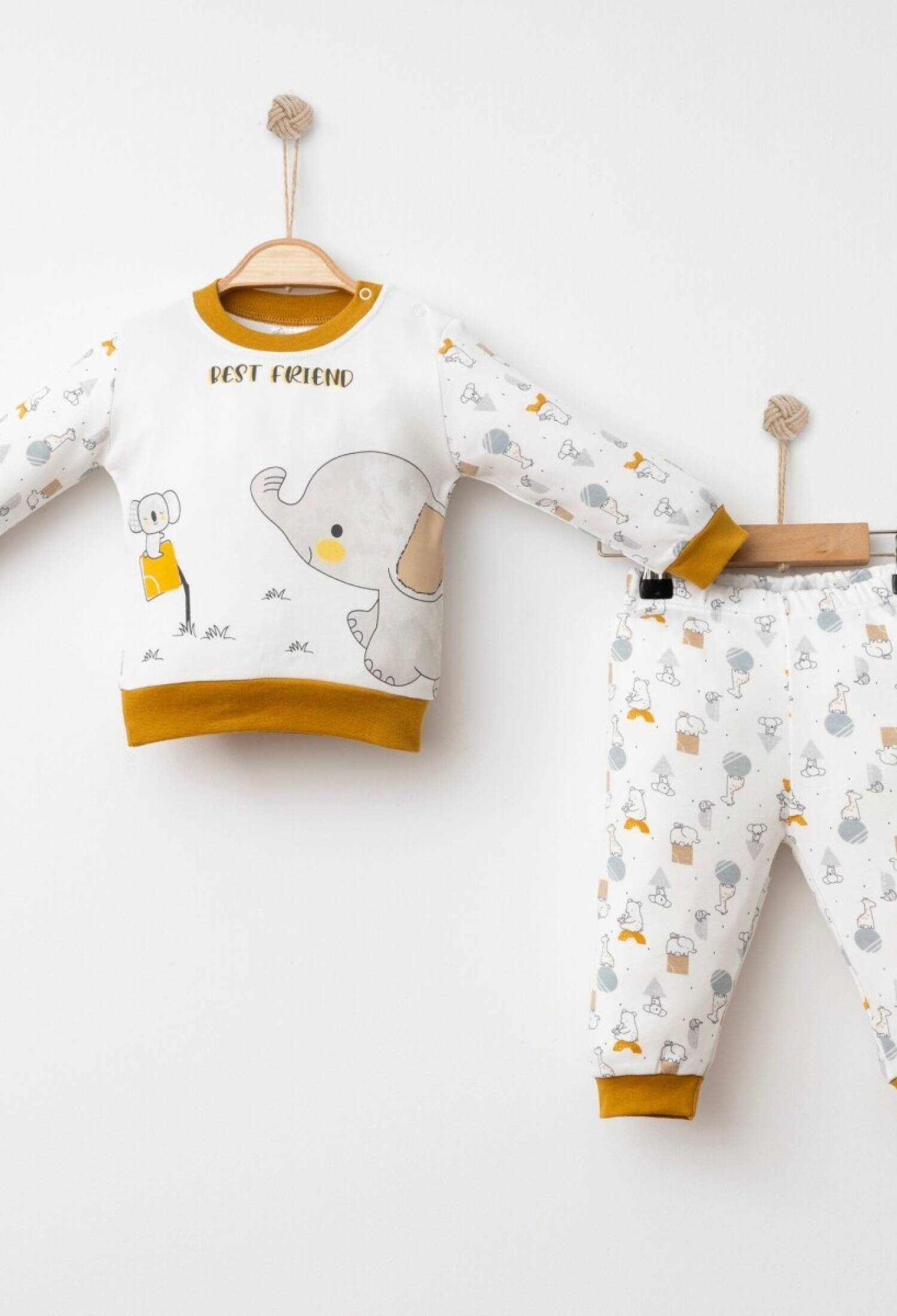 Unisex 2-Piece Pajama Set 6-18M Silver Baby 2043-002030