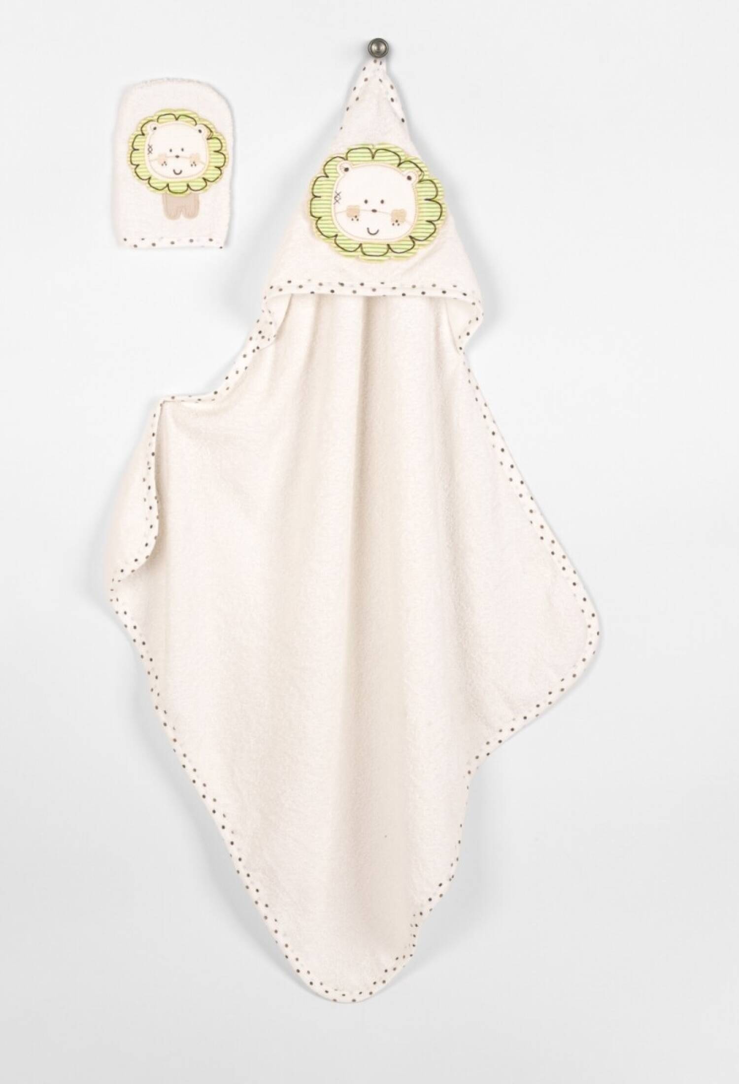 Unisex Baby 2-Piece Towel and Bath Sponge Set, 85x85cm. Babyline 2015-9-762