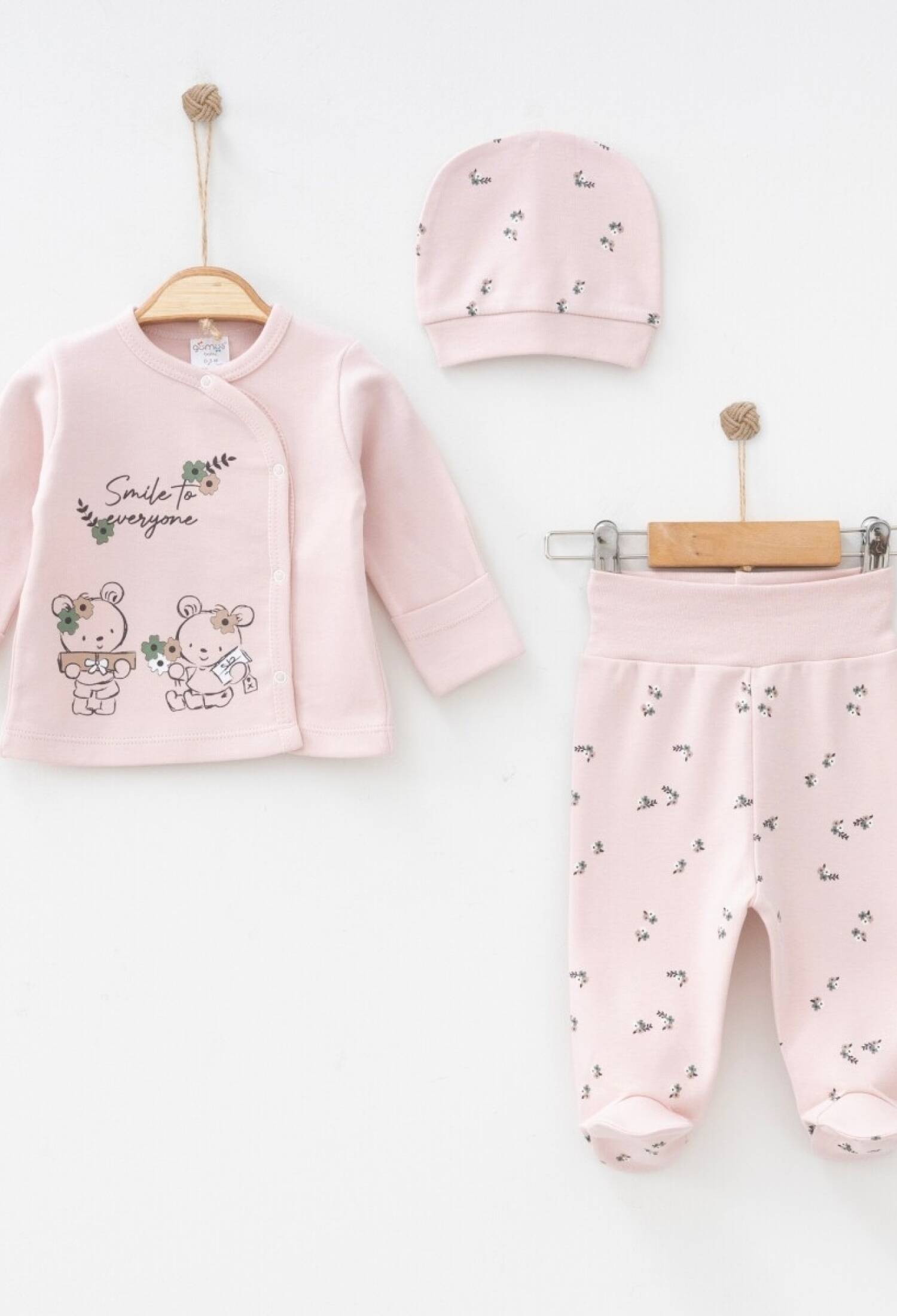 Unisex Baby 3-Piece Newborn Set 0-3M Silver Baby 2043-0014