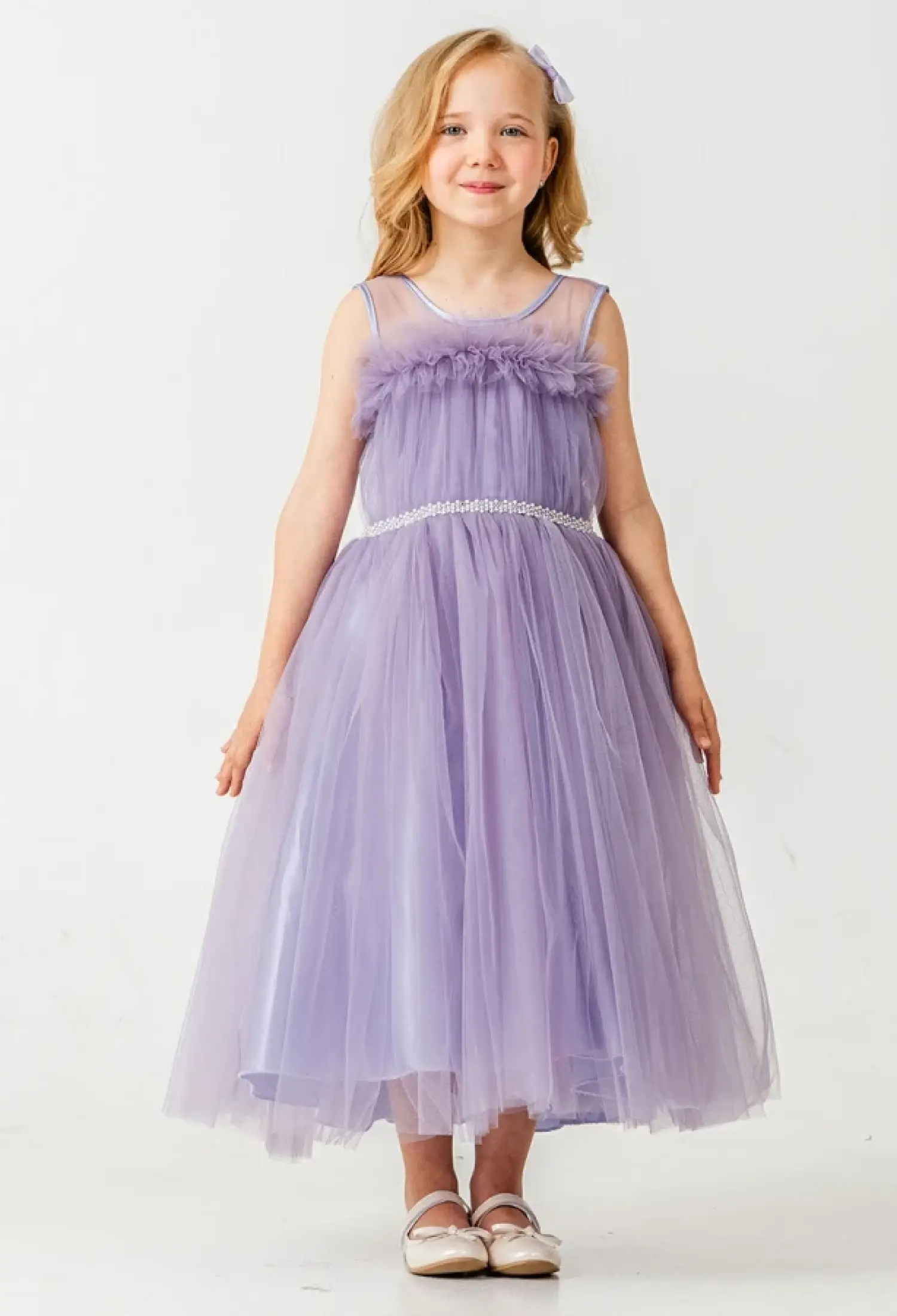 Tüllü Taş Nakışlı Kız Abiye Elbise - Brand: MERTOĞLU KİDS - Kids & Bby Clothes From Peralane Kids Turkey