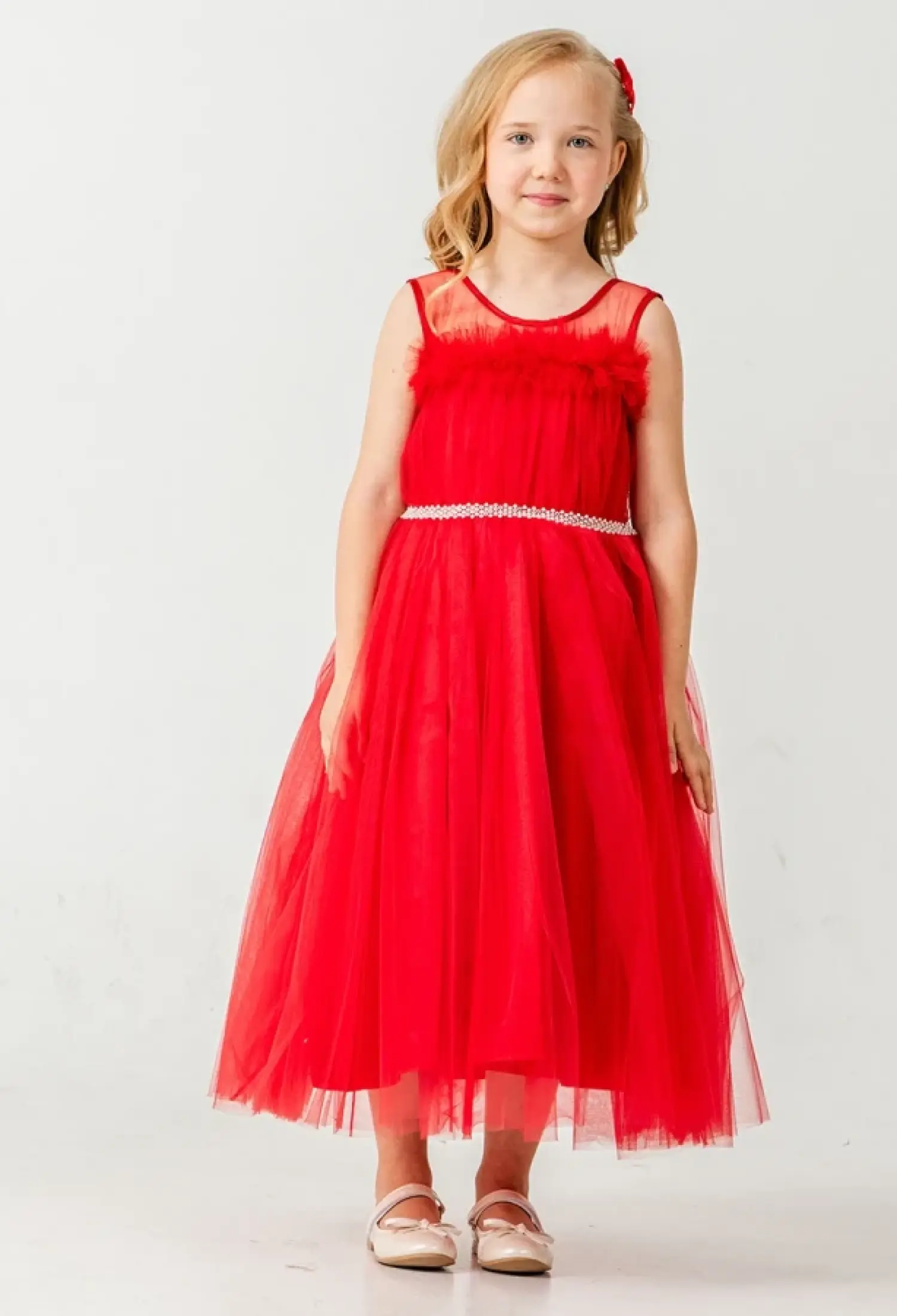 Tüllü Taş Nakışlı Kız Abiye Elbise - Brand: MERTOĞLU KİDS - Kids & Bby Clothes From Peralane Kids Turkey