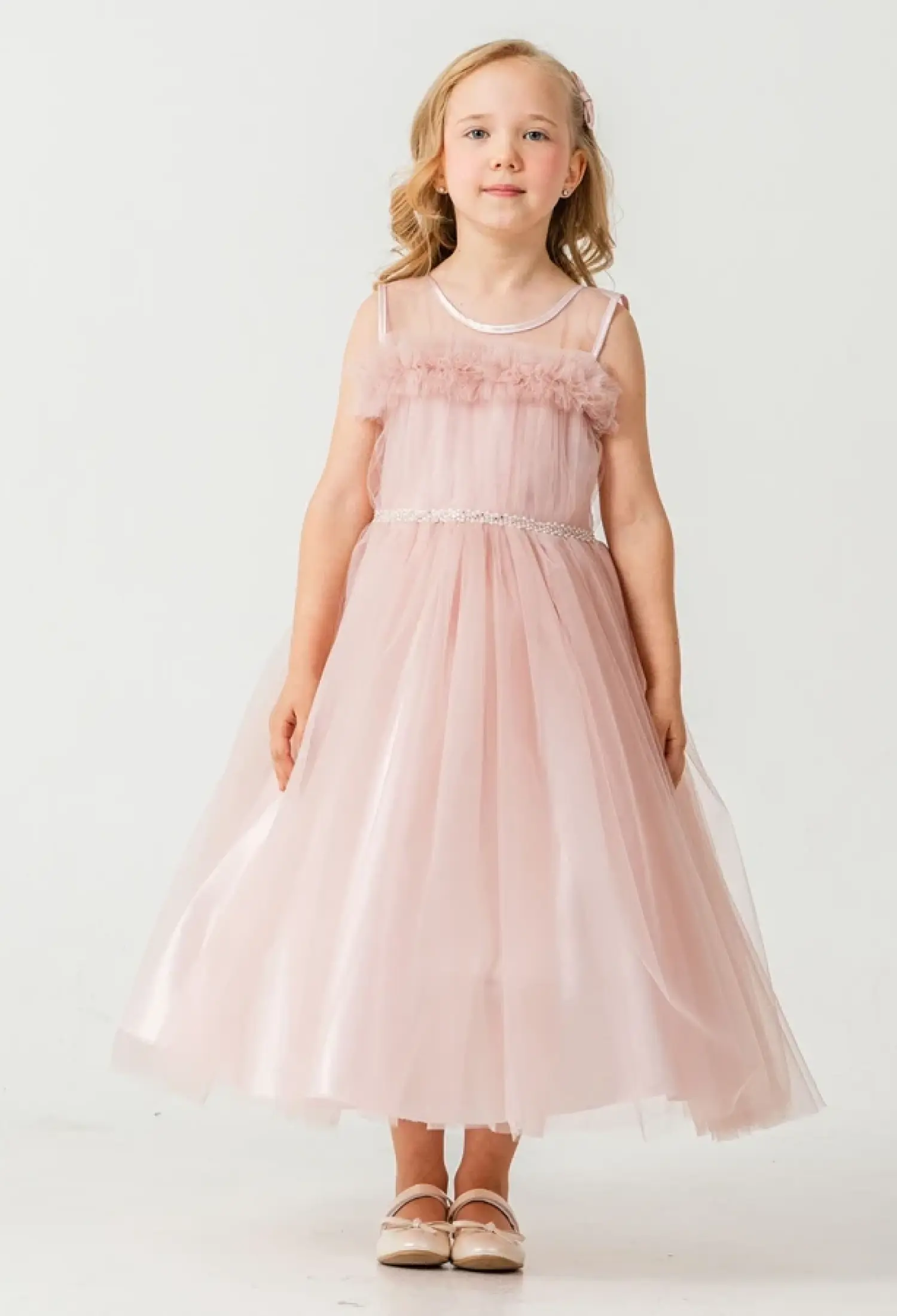 Tüllü Taş Nakışlı Kız Abiye Elbise - Brand: MERTOĞLU KİDS - Kids & Bby Clothes From Peralane Kids Turkey