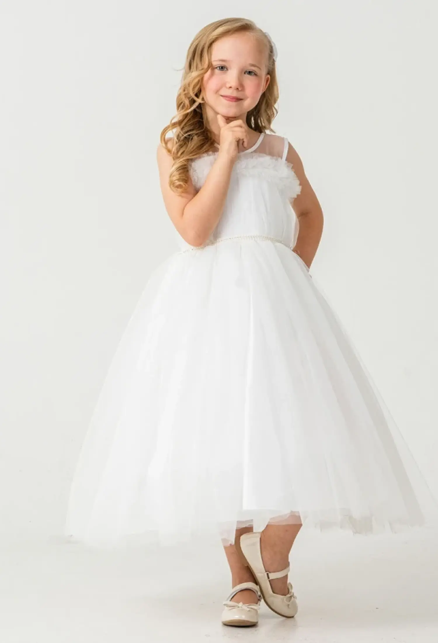 Tüllü Taş Nakışlı Kız Abiye Elbise - Brand: MERTOĞLU KİDS - Kids & Bby Clothes From Peralane Kids Turkey