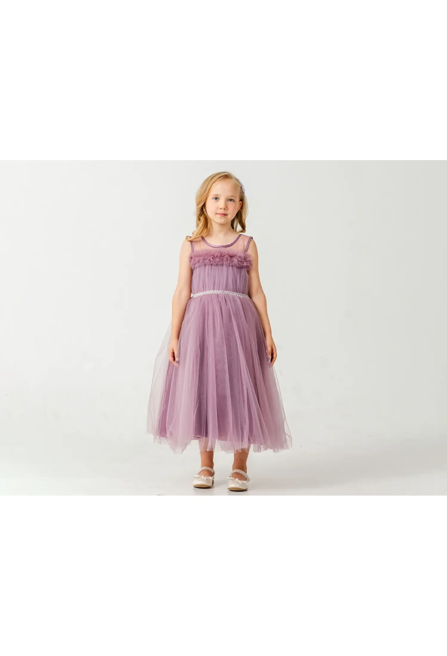 Tüllü Taş Nakışlı Kız Abiye Elbise - Brand: MERTOĞLU KİDS - Kids & Bby Clothes From Peralane Kids Turkey