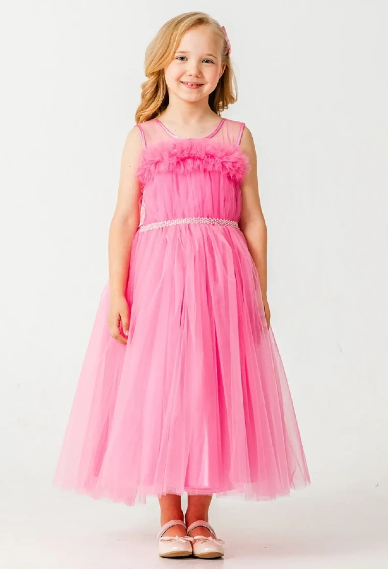 Tüllü Taş Nakışlı Kız Abiye Elbise - Brand: MERTOĞLU KİDS - Kids & Bby Clothes From Peralane Kids Turkey