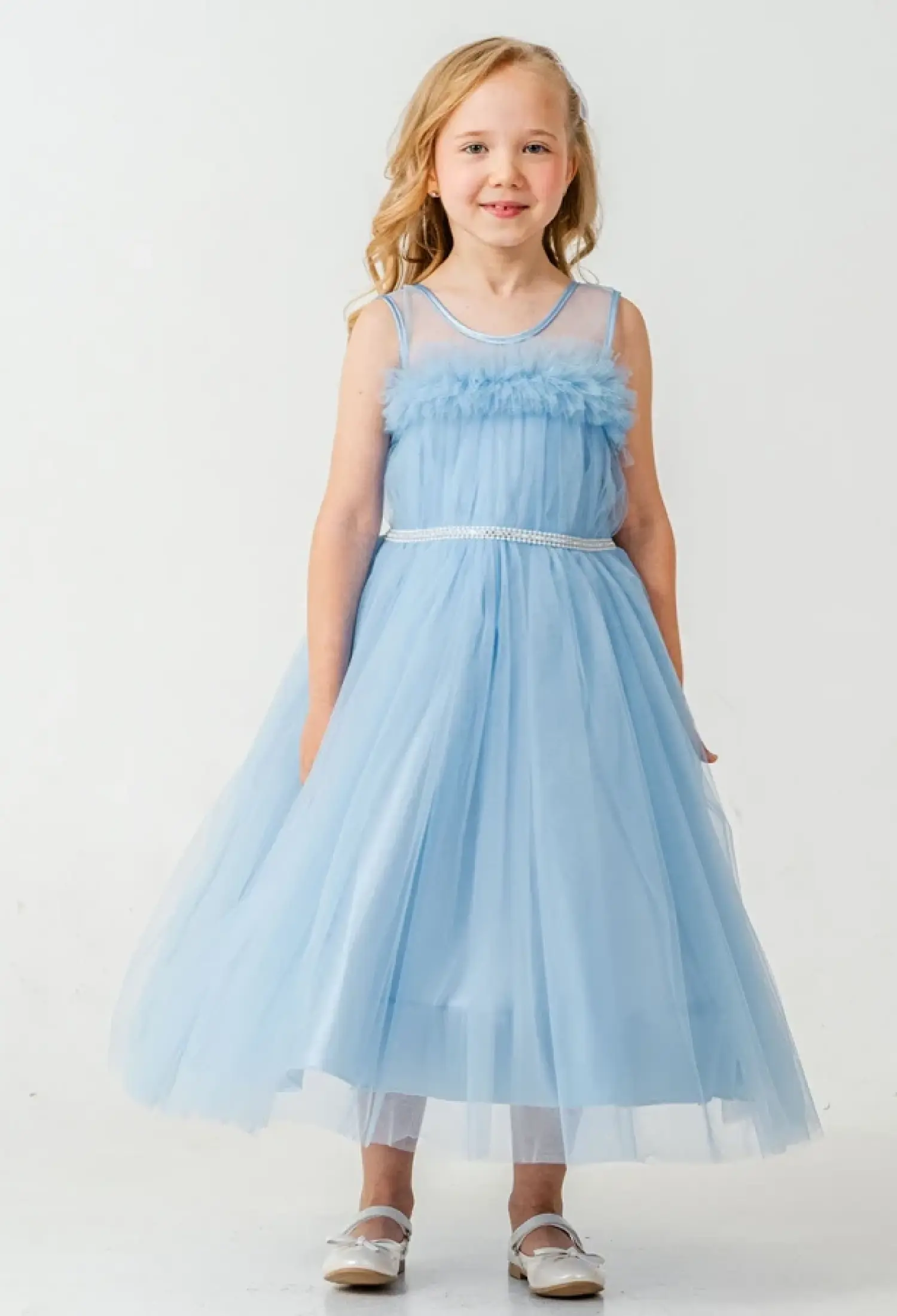 Tüllü Taş Nakışlı Kız Abiye Elbise - Brand: MERTOĞLU KİDS - Kids & Bby Clothes From Peralane Kids Turkey