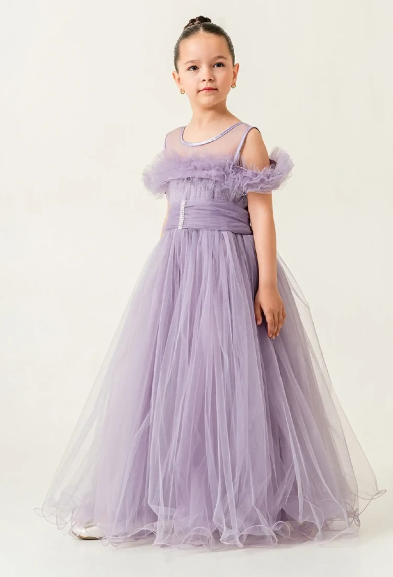 Tüllü Taş Nakışlı Kız Abiye Elbise - Brand: MERTOĞLU KİDS - Kids & Bby Clothes From Peralane Kids Turkey