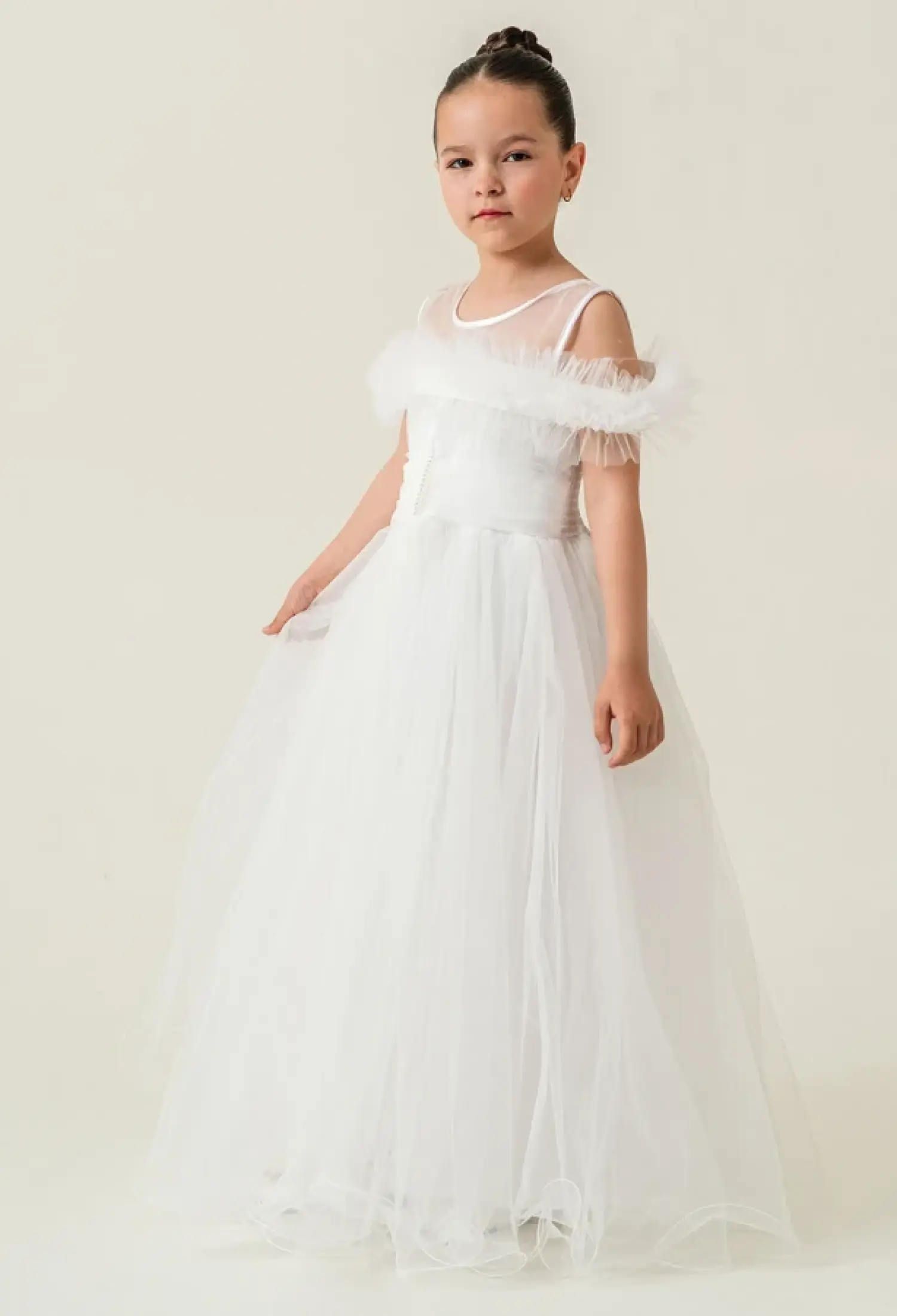 Tüllü Taş Nakışlı Kız Abiye Elbise - Brand: MERTOĞLU KİDS - Kids & Bby Clothes From Peralane Kids Turkey