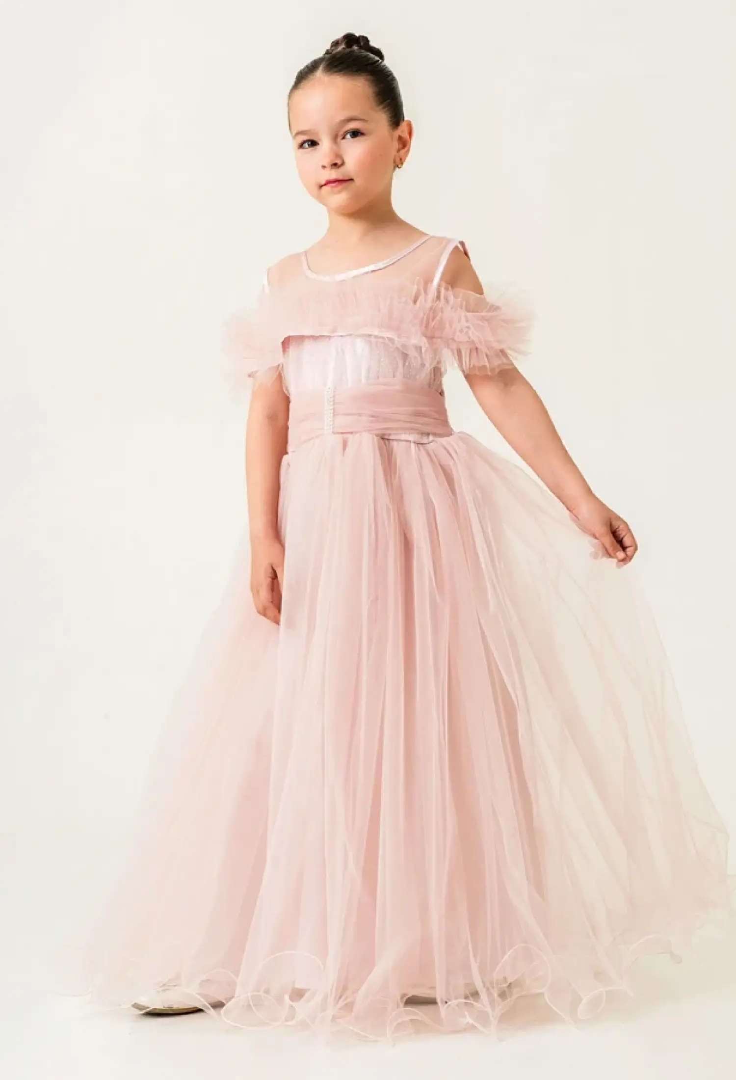 Tüllü Taş Nakışlı Kız Abiye Elbise - Brand: MERTOĞLU KİDS - Kids & Bby Clothes From Peralane Kids Turkey