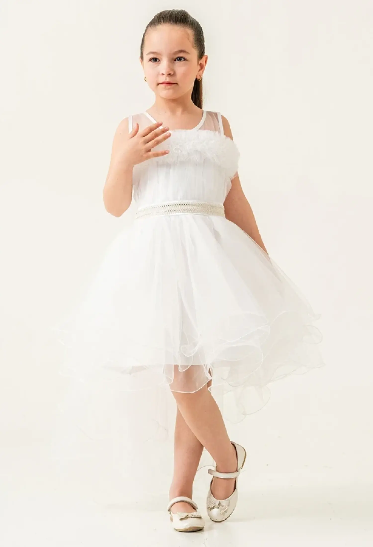 Tüllü Taş Nakışlı Kız Abiye Elbise - Brand: MERTOĞLU KİDS - Kids & Bby Clothes From Peralane Kids Turkey