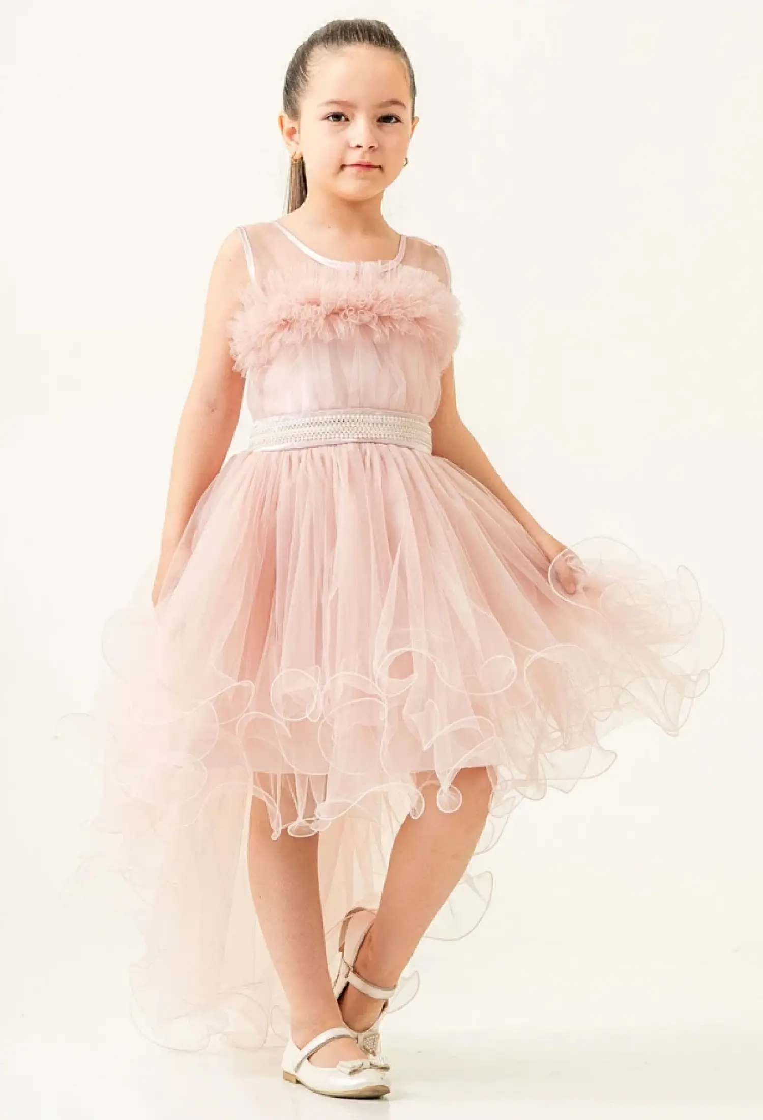 Tüllü Taş Nakışlı Kız Abiye Elbise - Brand: MERTOĞLU KİDS - Kids & Bby Clothes From Peralane Kids Turkey