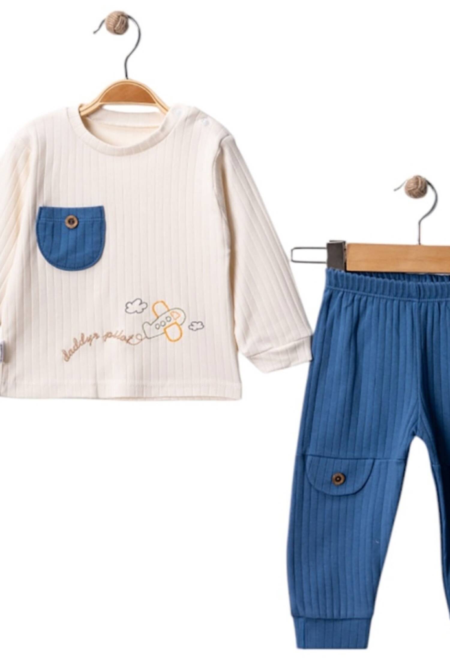 Uçak Nakışlı Erkek Bebe Takım - Brand: NAFİTTO - Kids & Bby Clothes From Peralane Kids Turkey