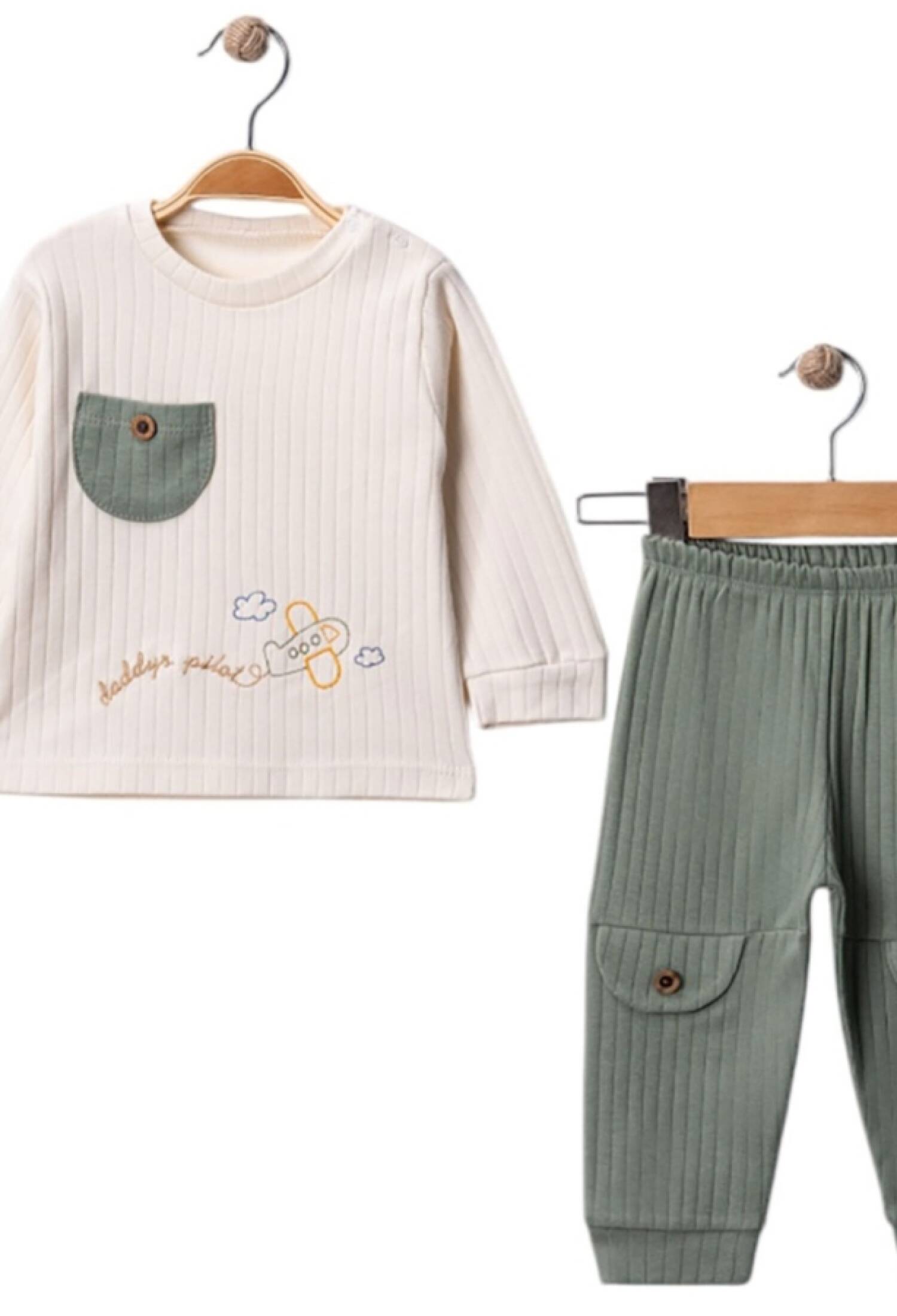 Uçak Nakışlı Erkek Bebe Takım - Brand: NAFİTTO - Kids & Bby Clothes From Peralane Kids Turkey