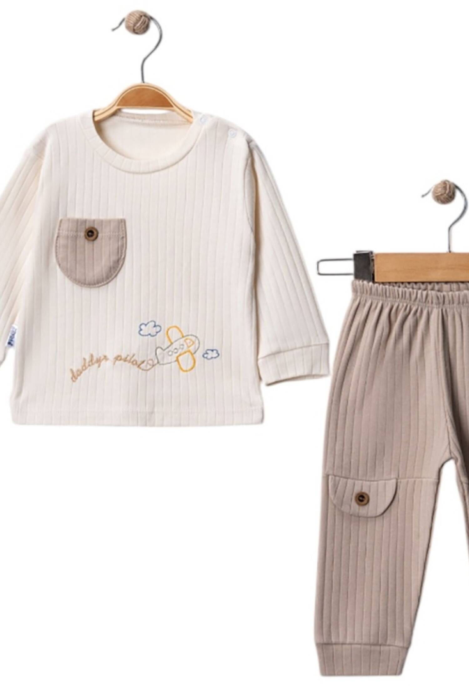 Uçak Nakışlı Erkek Bebe Takım - Brand: NAFİTTO - Kids & Bby Clothes From Peralane Kids Turkey