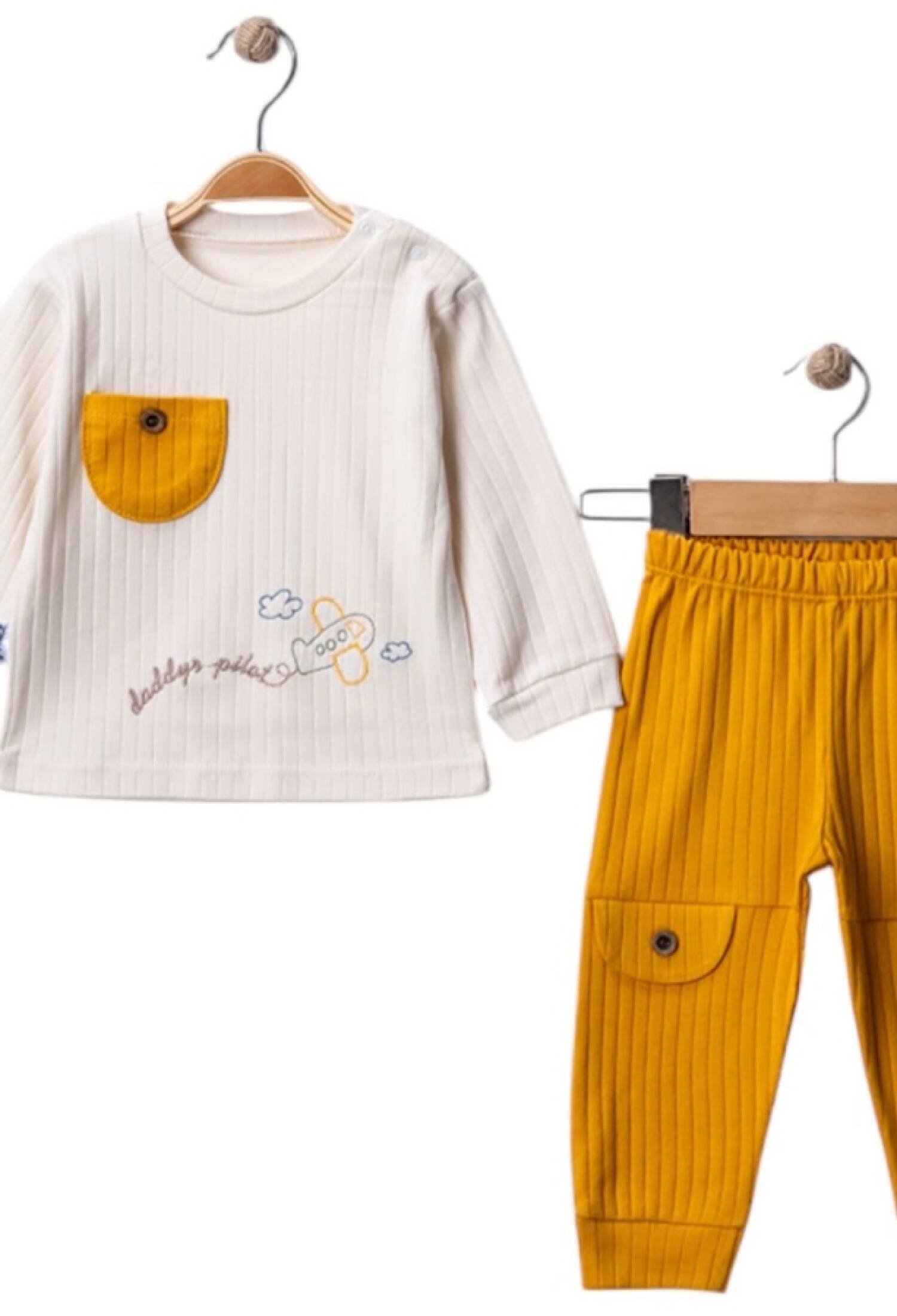 Uçak Nakışlı Erkek Bebe Takım - Brand: NAFİTTO - Kids & Bby Clothes From Peralane Kids Turkey