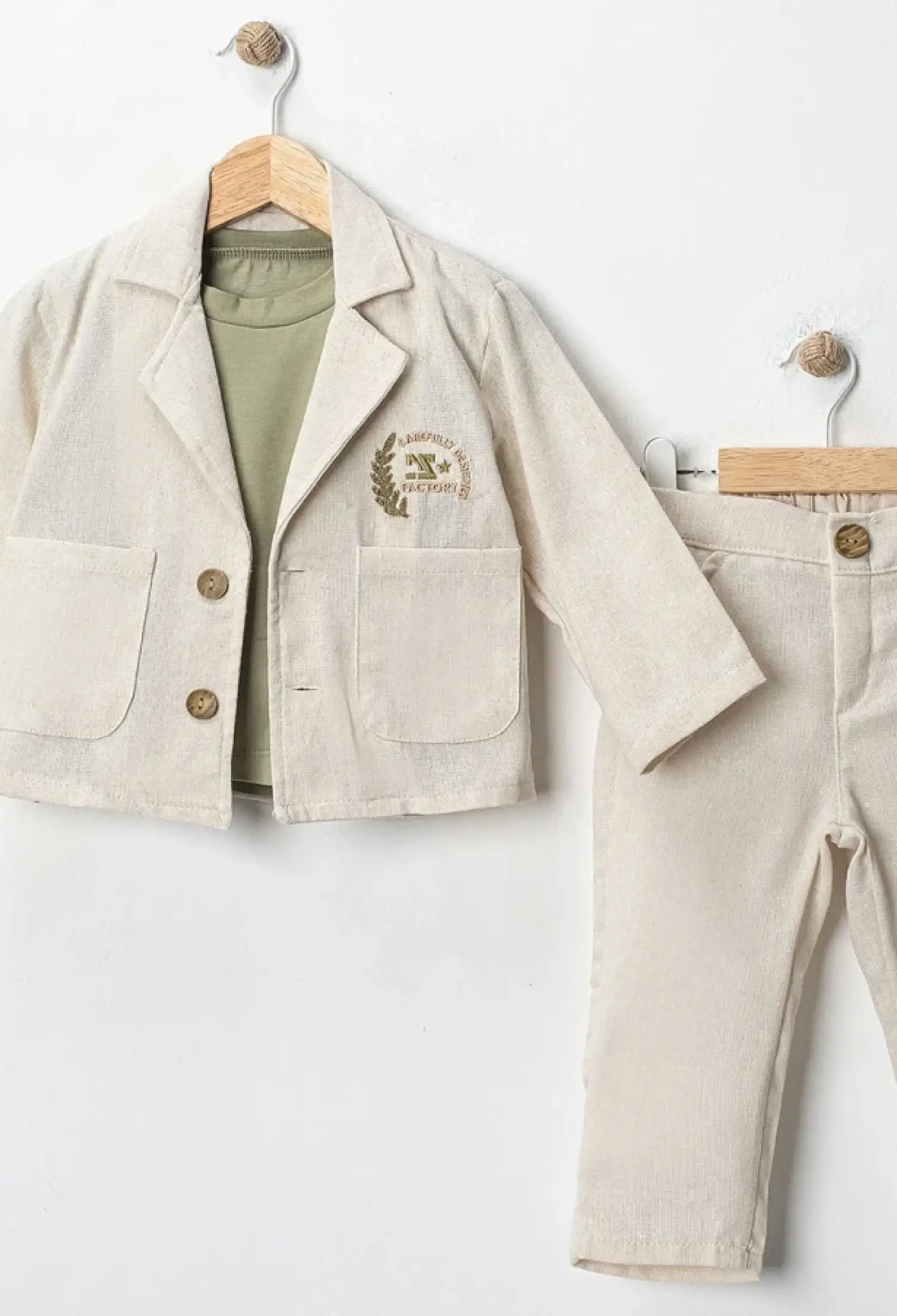 Üçlü Erkek Keten Takım - Brand: CANÖZ - Kids & Bby Clothes From Peralane Kids Turkey