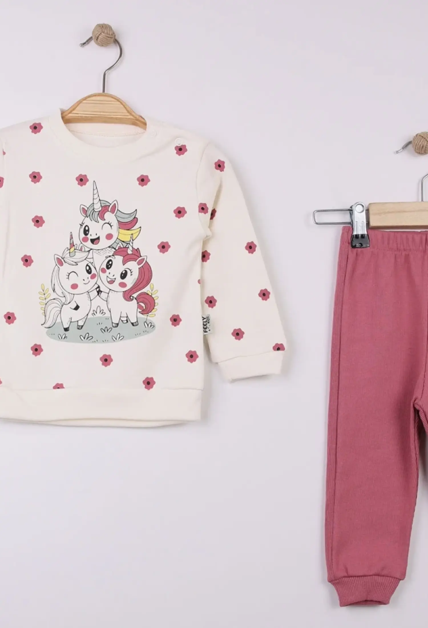 Unicorn Baskılı Kız Bebe Takım - Brand: FEELY KİDS - Kids & Bby Clothes From Peralane Kids Turkey
