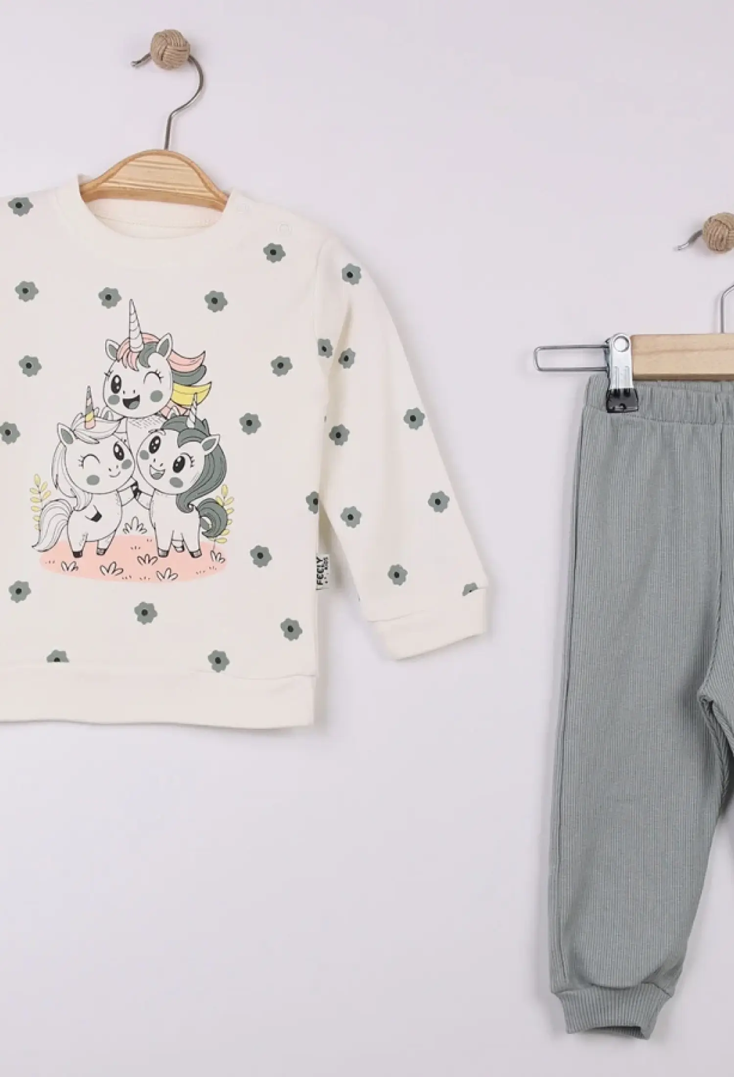 Unicorn Baskılı Kız Bebe Takım - Brand: FEELY KİDS - Kids & Bby Clothes From Peralane Kids Turkey