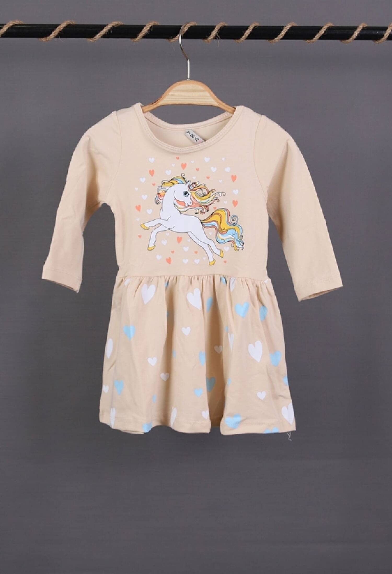 Unicorn Baskılı Penye Elbise - Brand: LYRA KİDS - Kids & Bby Clothes From Peralane Kids Turkey