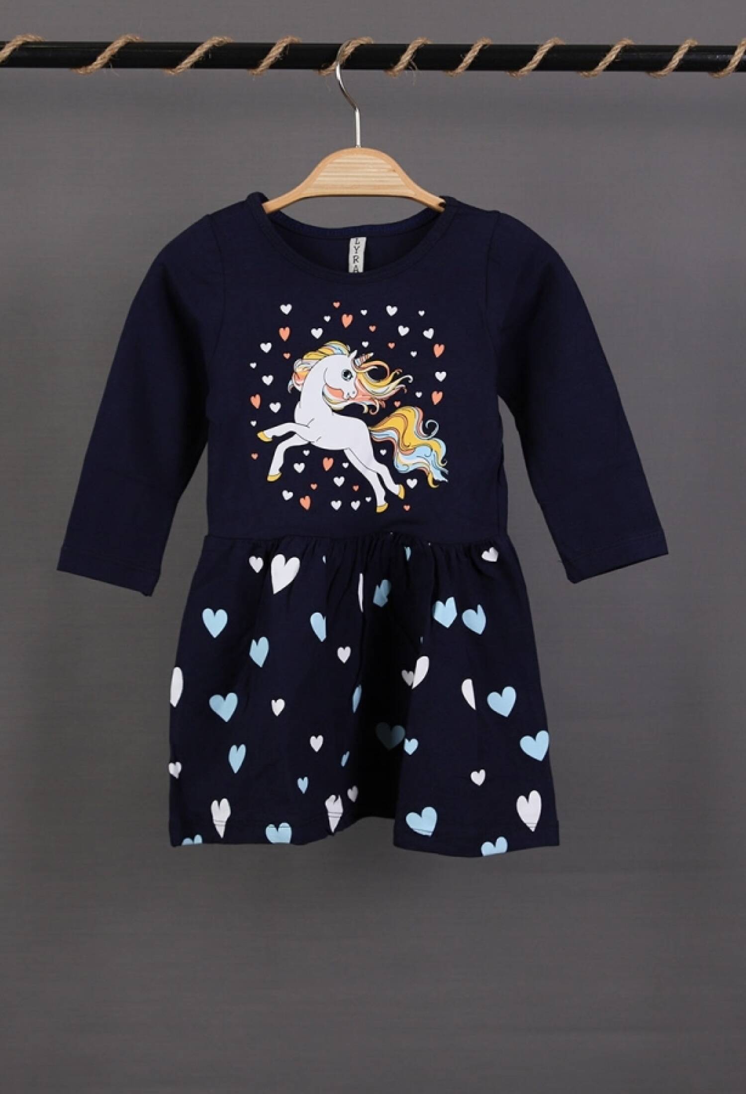 Unicorn Baskılı Penye Elbise - Brand: LYRA KİDS - Kids & Bby Clothes From Peralane Kids Turkey
