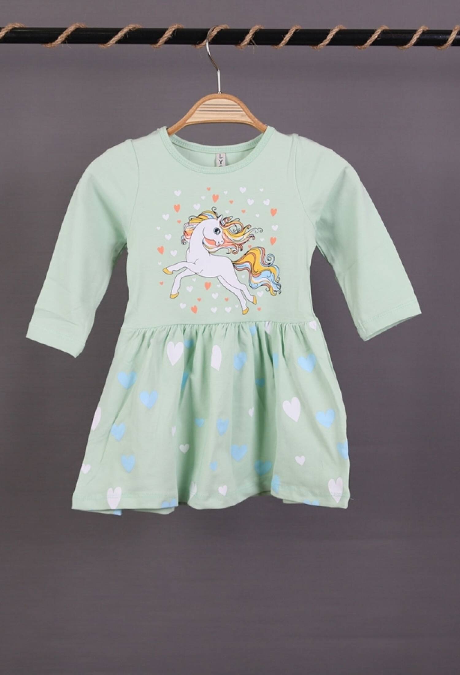 Unicorn Baskılı Penye Elbise - Brand: LYRA KİDS - Kids & Bby Clothes From Peralane Kids Turkey