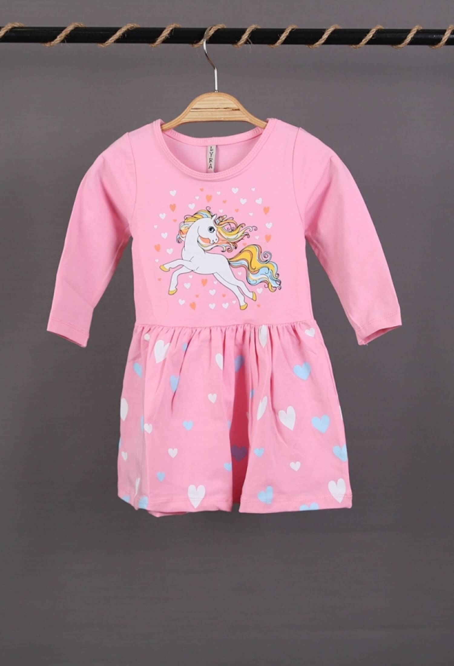 Unicorn Baskılı Penye Elbise - Brand: LYRA KİDS - Kids & Bby Clothes From Peralane Kids Turkey