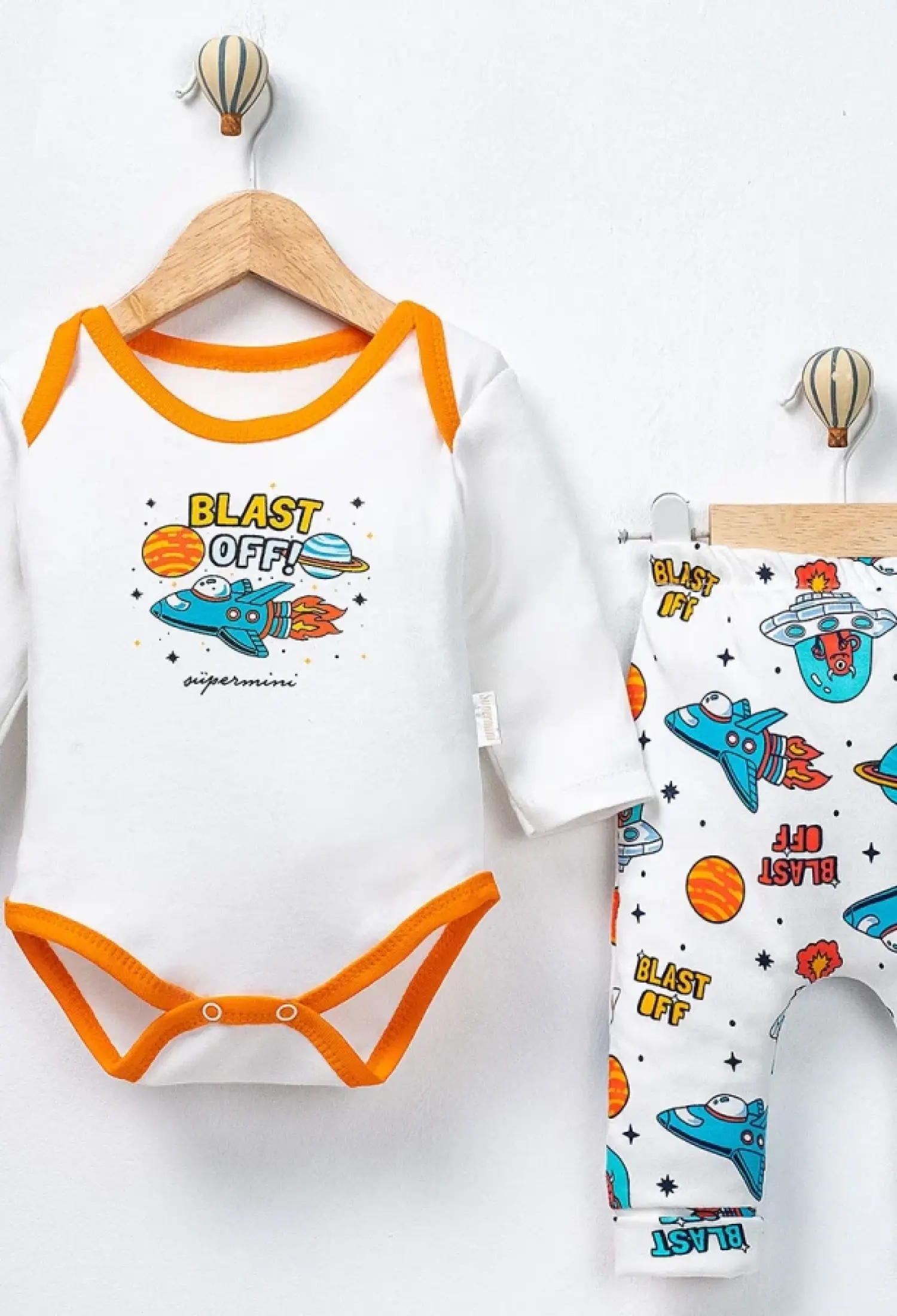 Uzay Desenli Erkek Bebe Takım - Brand: SÜPERMİNİ - Kids & Bby Clothes From Peralane Kids Turkey