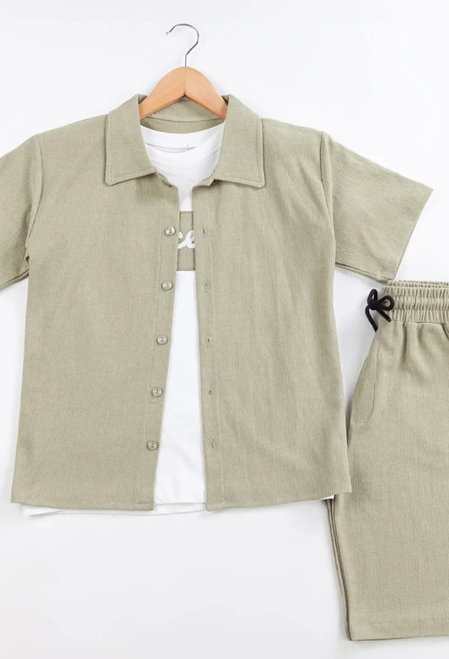 Vincent Print Shirt Three-Piece Boys Suit